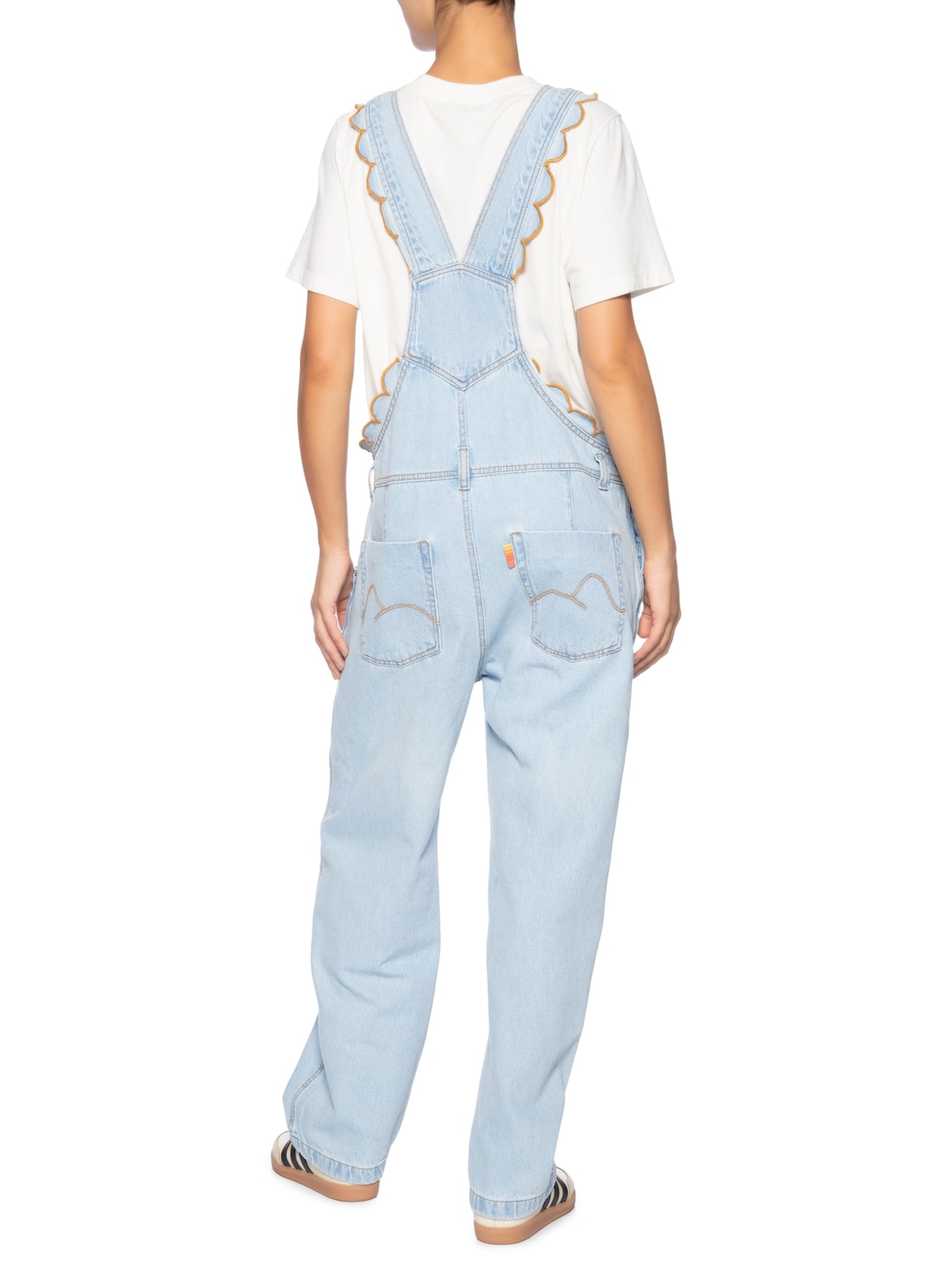 Jardineira Jeans Festone Azul  Farm