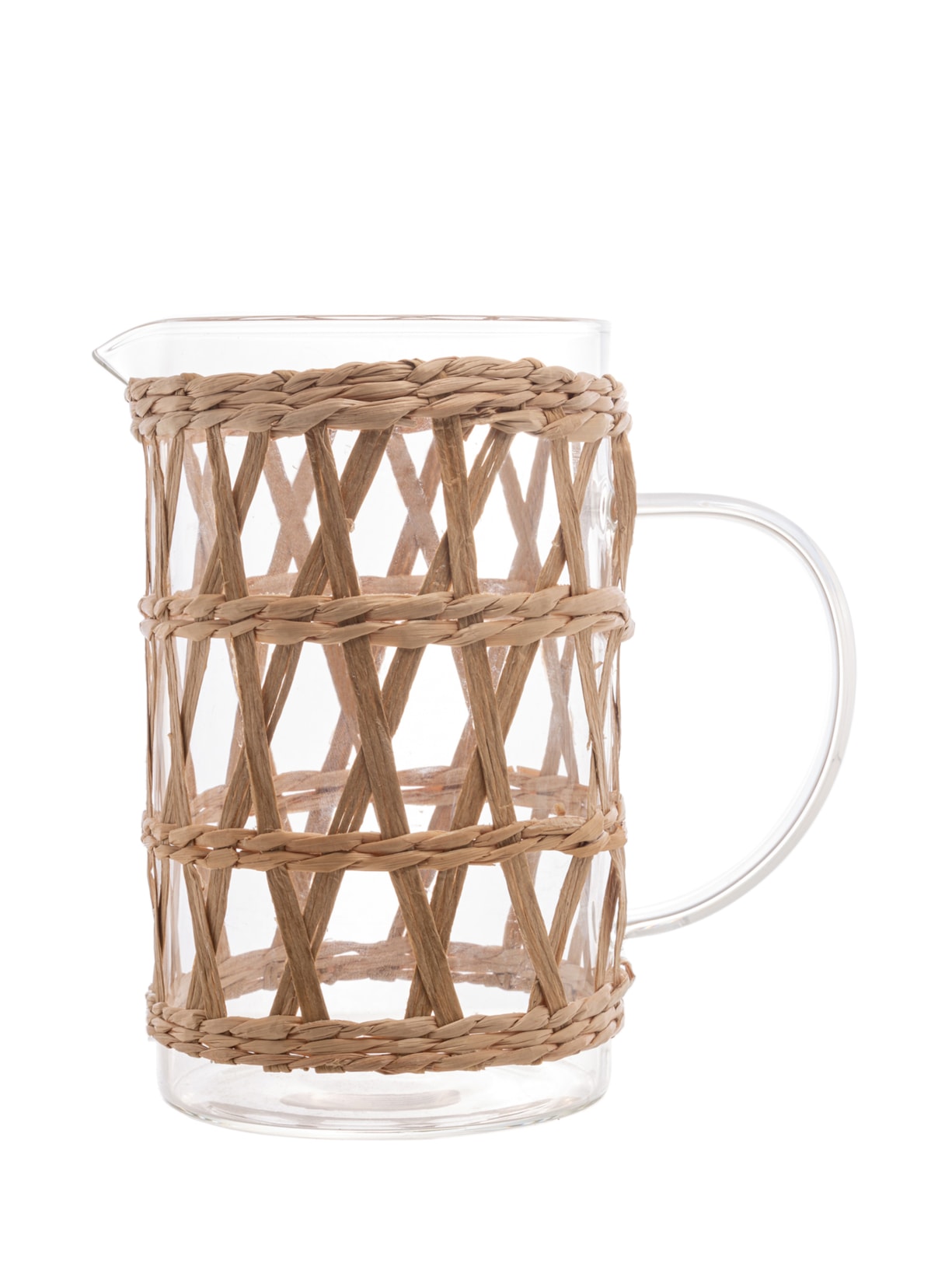 Jarra 1 L Em Vidro E Sisal - Bege