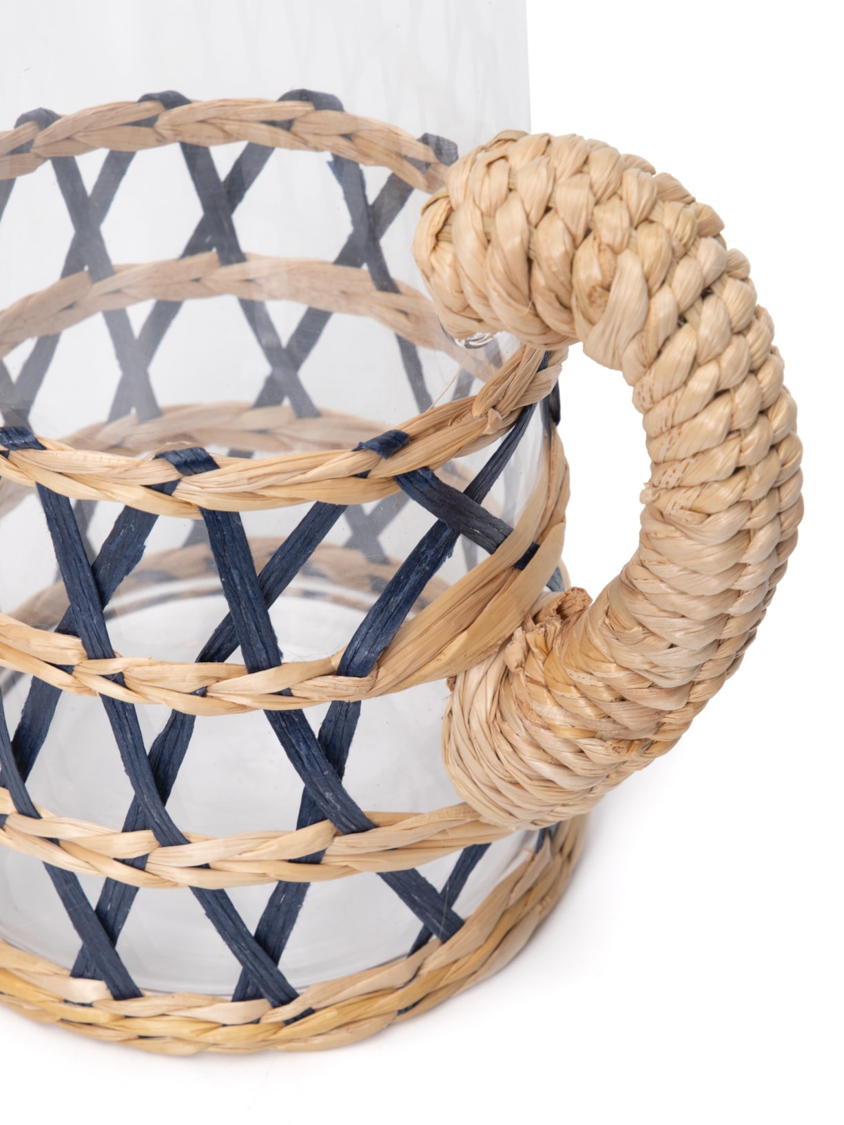 Jarra de Vidro e Rattan Azul  '2Home