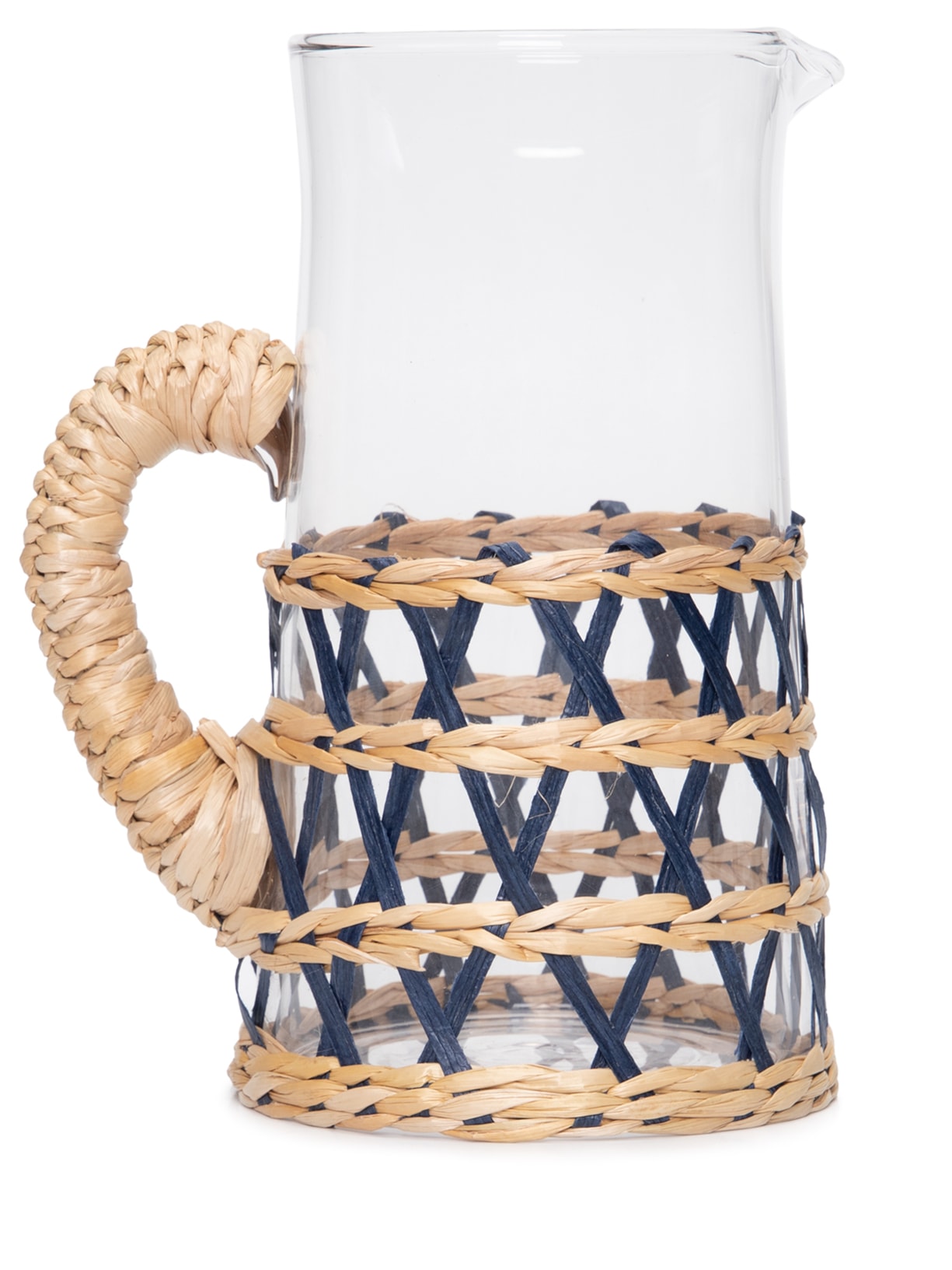 Jarra de Vidro e Rattan Azul  '2Home