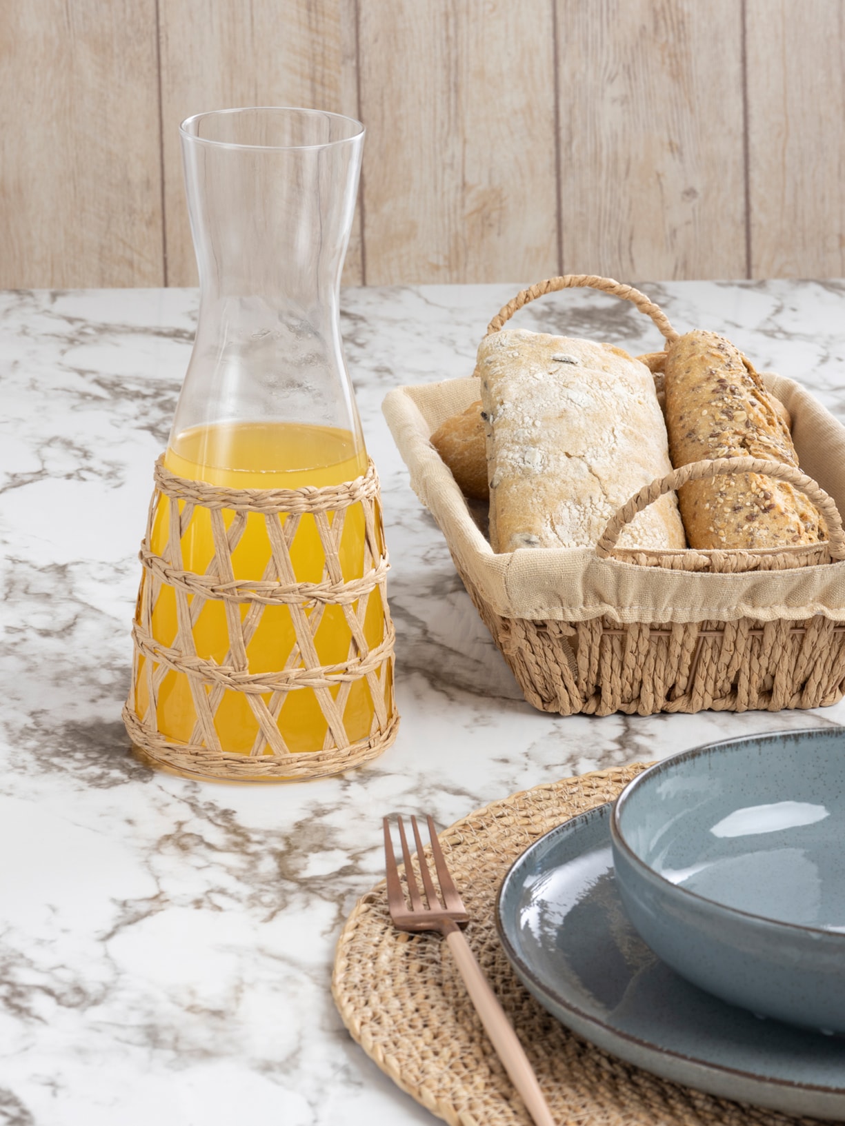 Jarra Em Vidro E Rattan 1 Peça '2Home