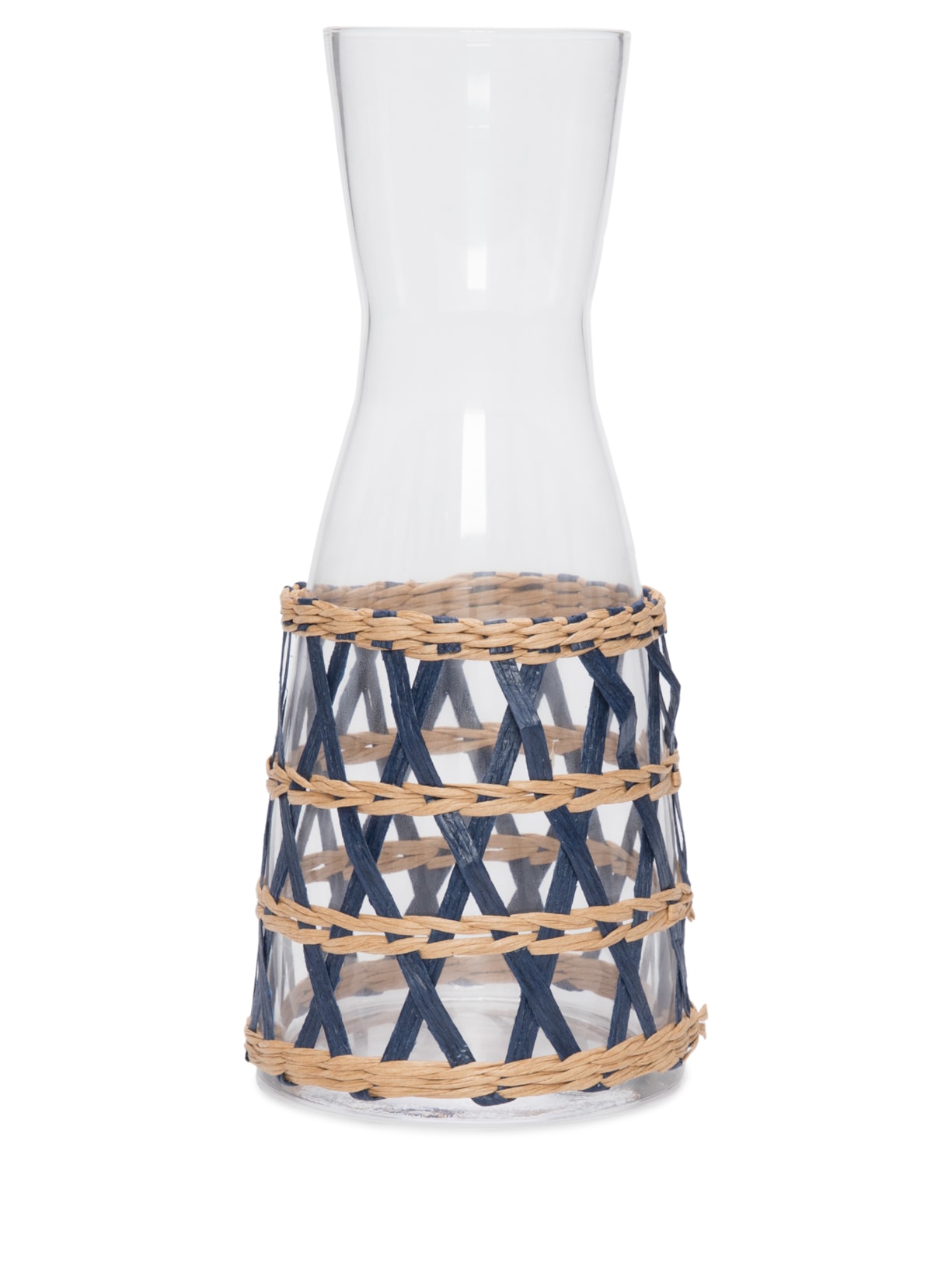 Jarra Em Vidro e Rattan