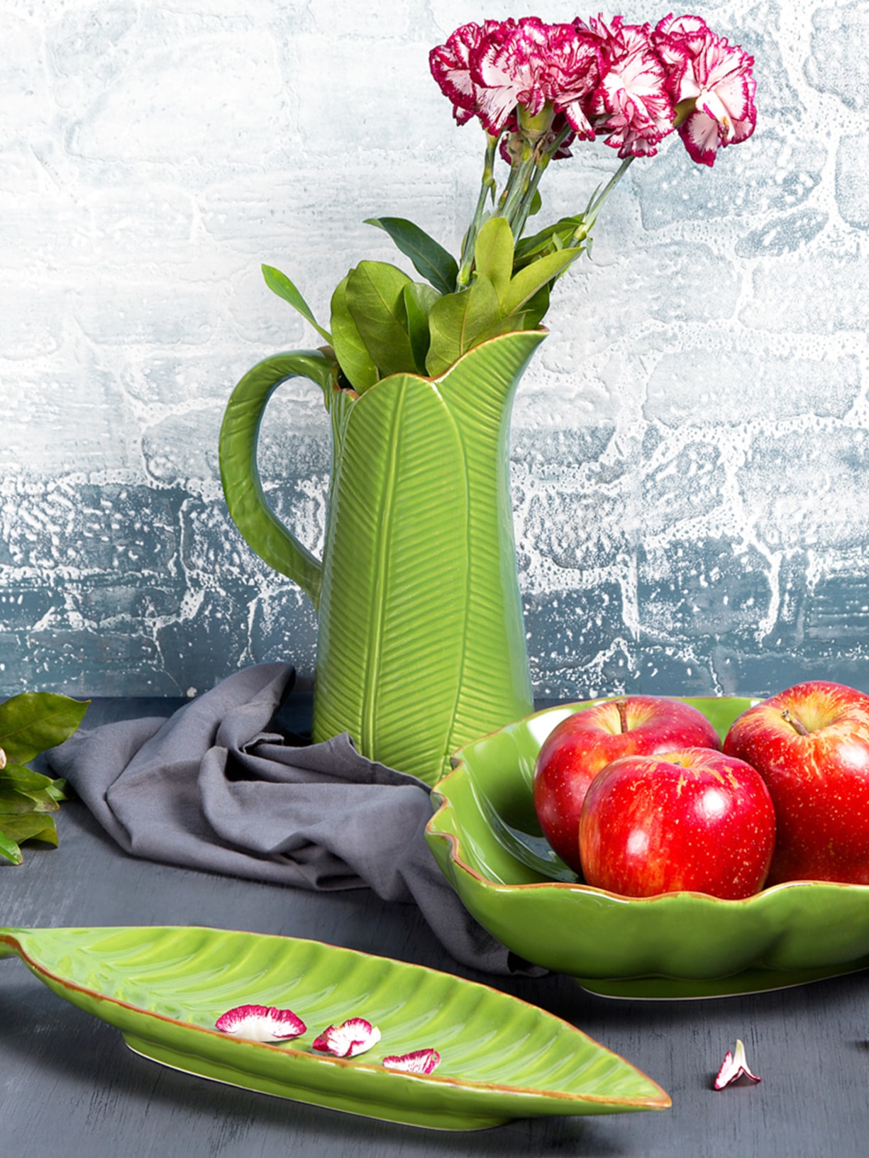 Jarro de Cerâmica Banana Leaf Verde Verde '2Home