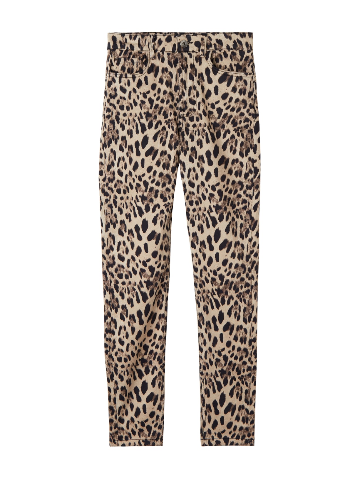 Jeans Push-Up Skinny De Cintura Alta - Animal Print