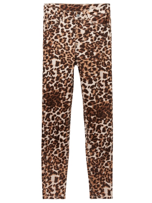 Jeans Push-Up Skinny De Cintura Alta - Marrom