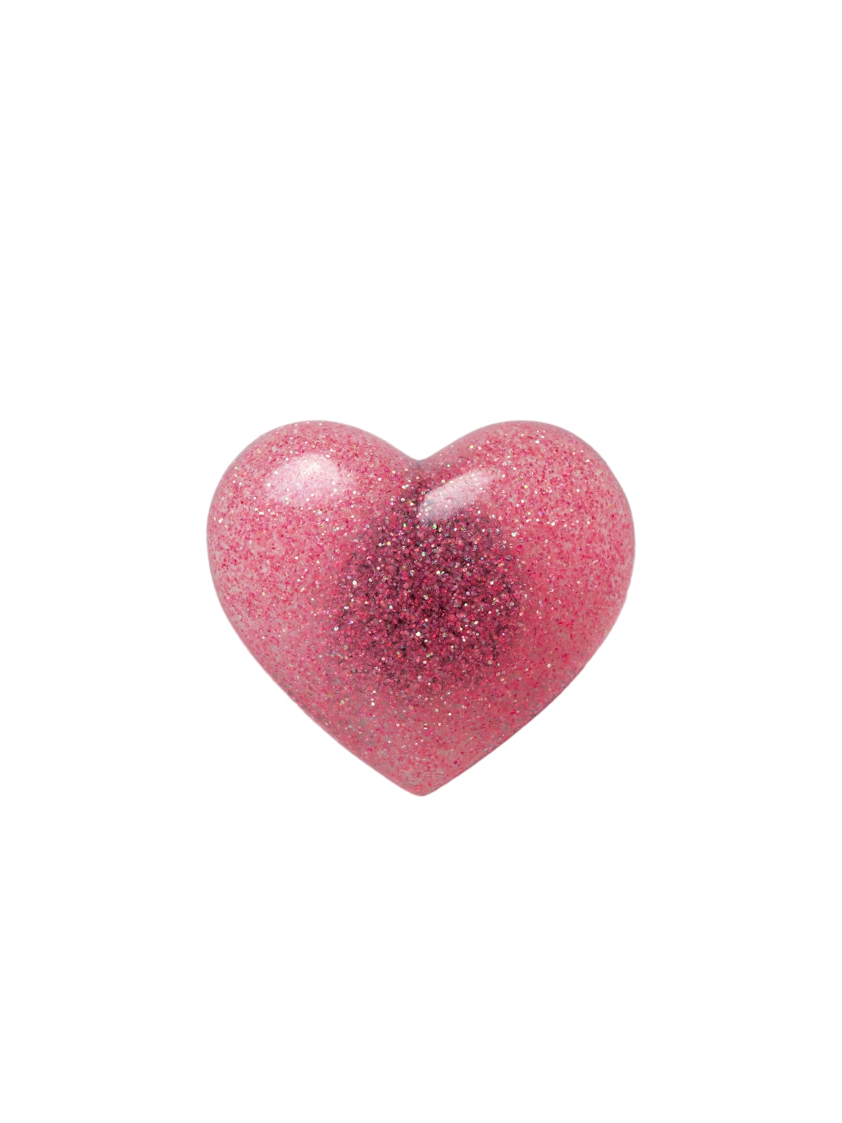 Jibbitz Pink 3D Glitter Heart - Rosa