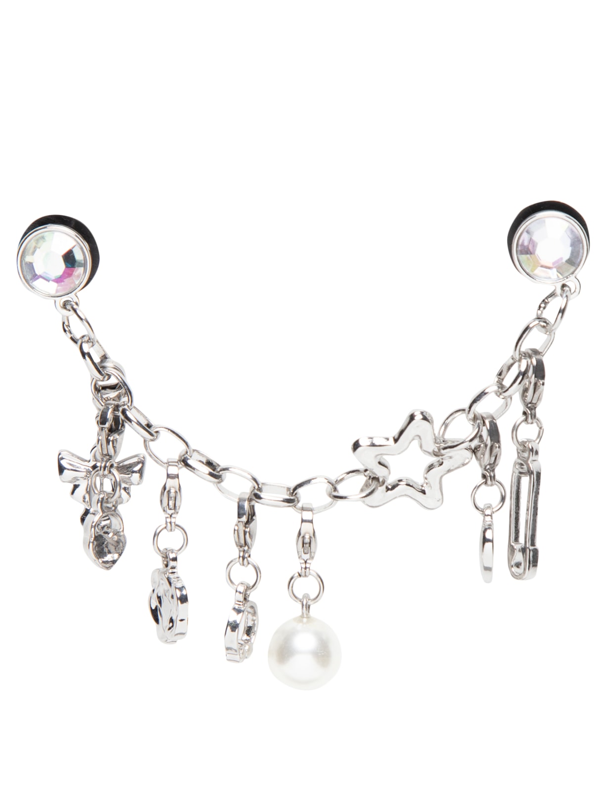 Jibbitz Removable Punk Silver Charm Chain - Prata