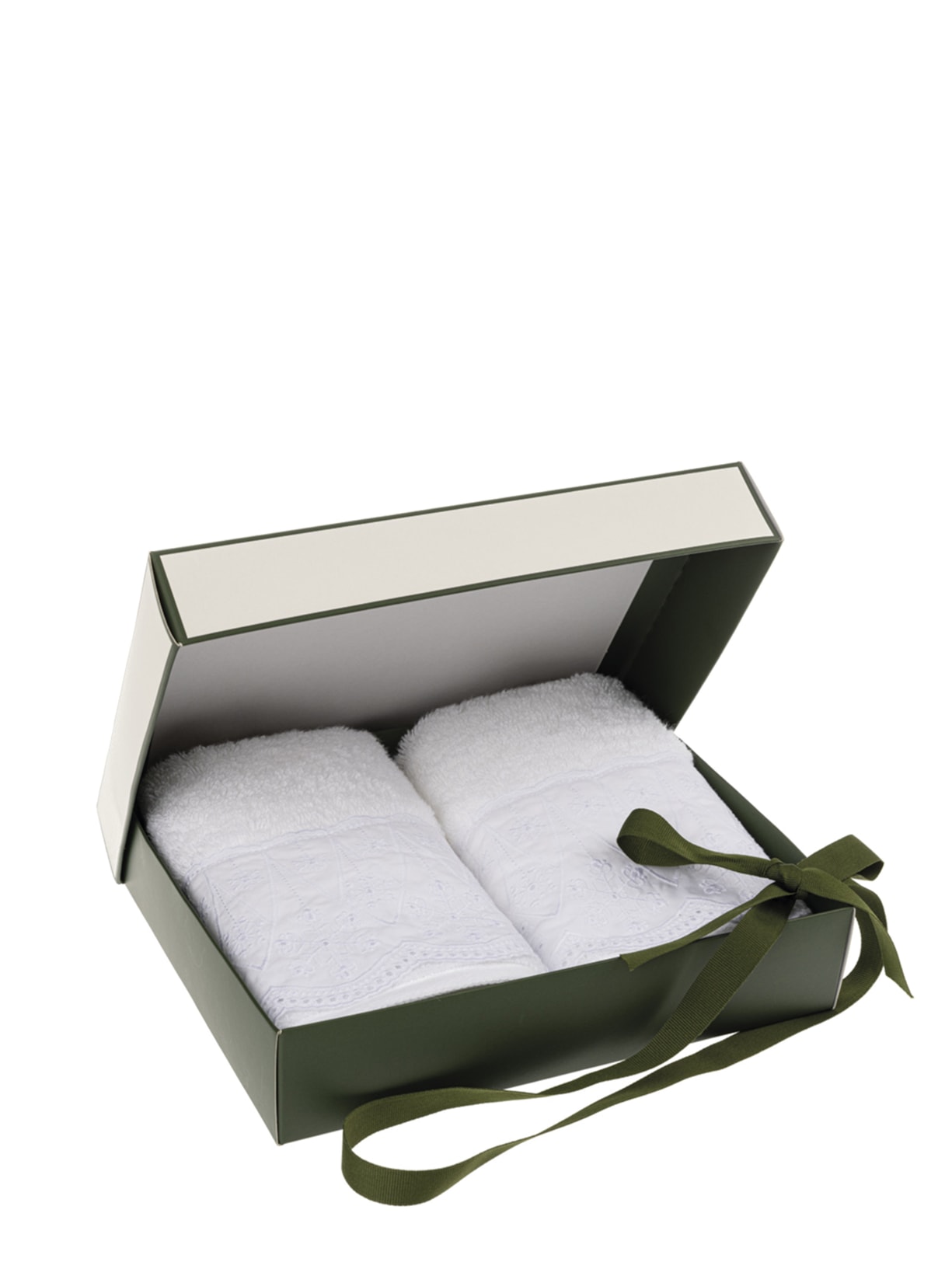 Jogo 2 Lavabos Imperiale Bordados - Branco