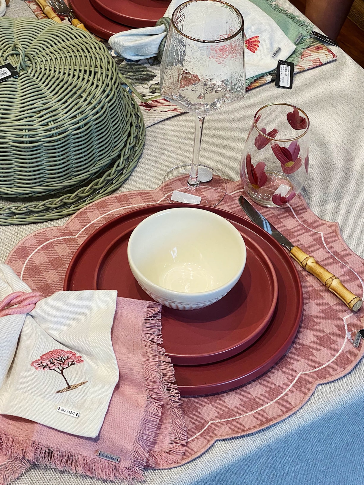 Jogo Americano Baronesa Dupla Face Blush Rosa Mameg