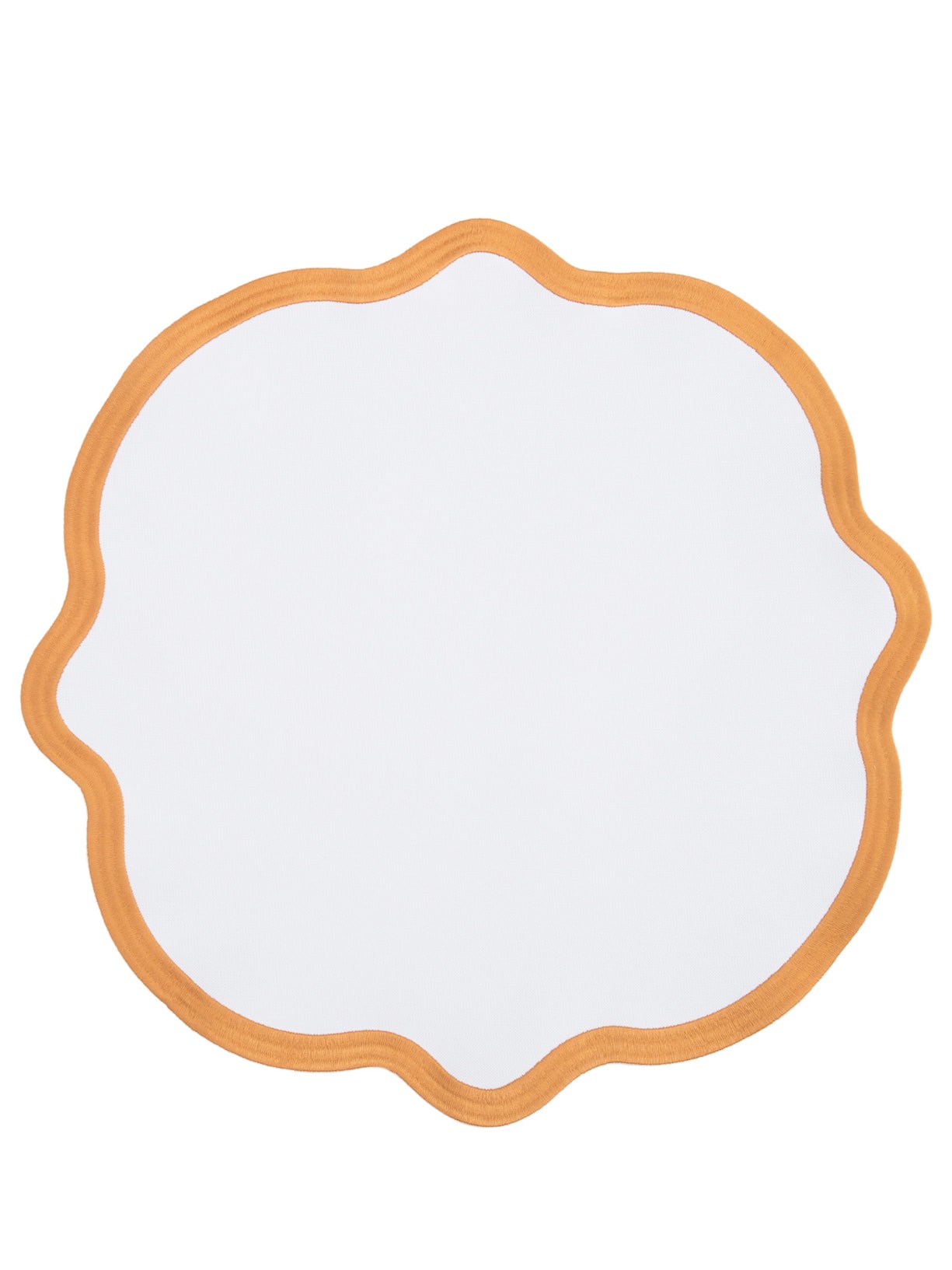 Jogo Americano Marina D40 Com Borda Ocre - Branco