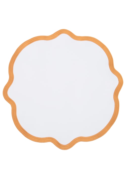 Jogo Americano Marina D40 Com Borda Ocre - Branco