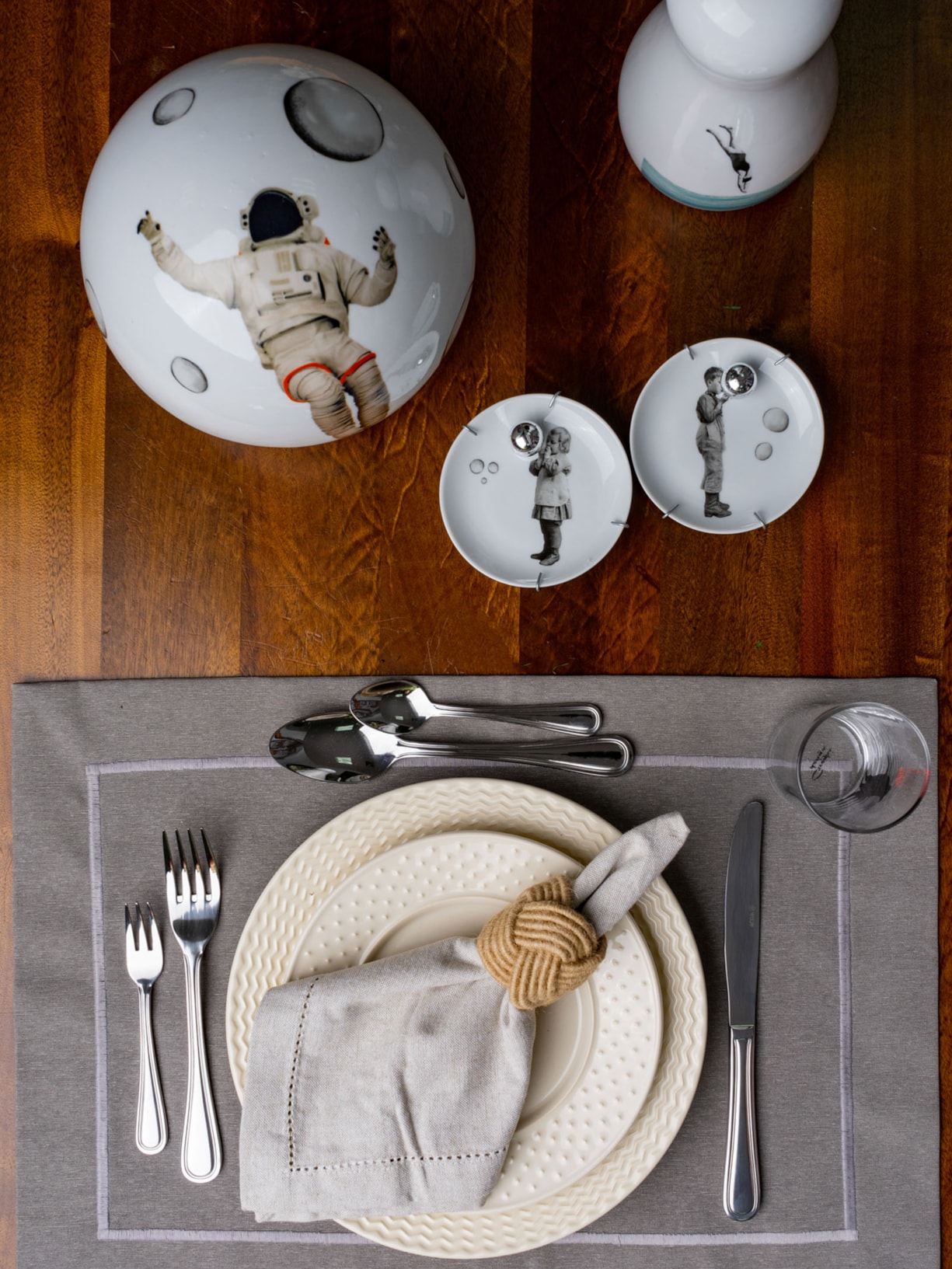 Jogo Americano Select Cinza Mameg