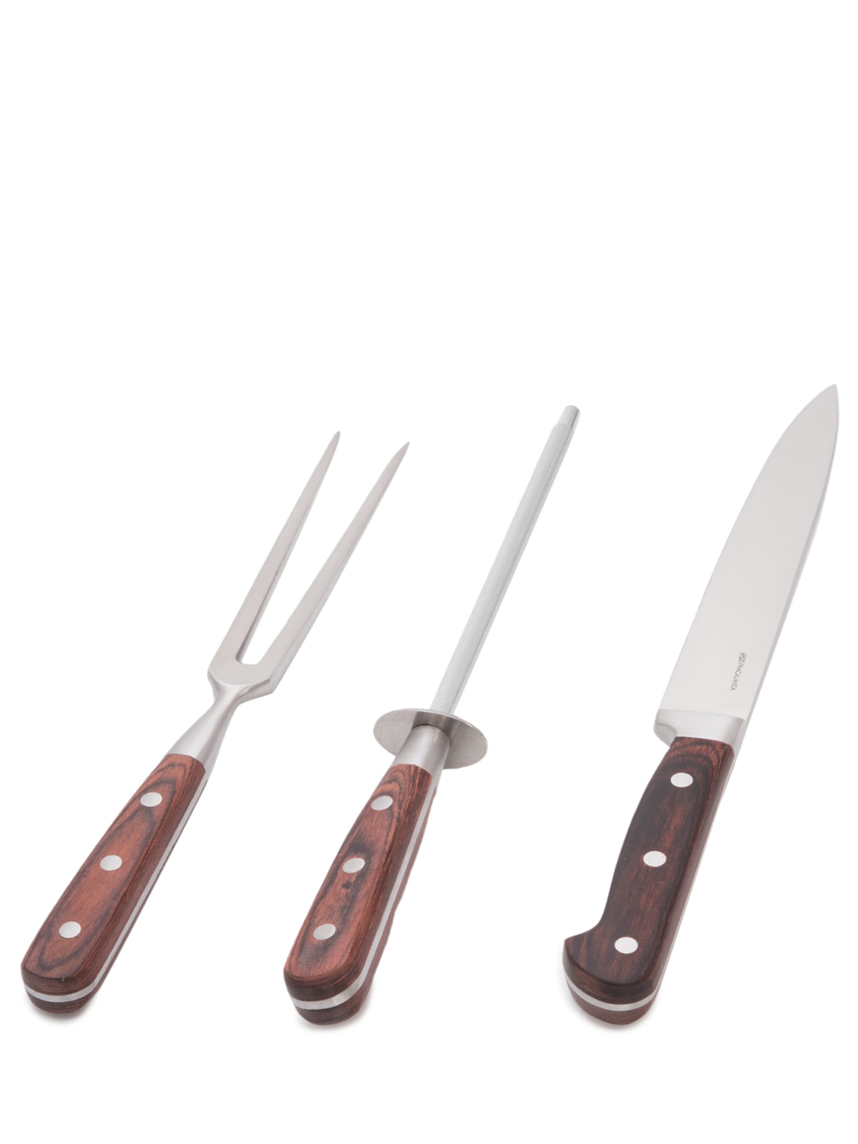 Jogo de 3 peças Faca, Garfo e Chaira Hanzzo Wood '2Home