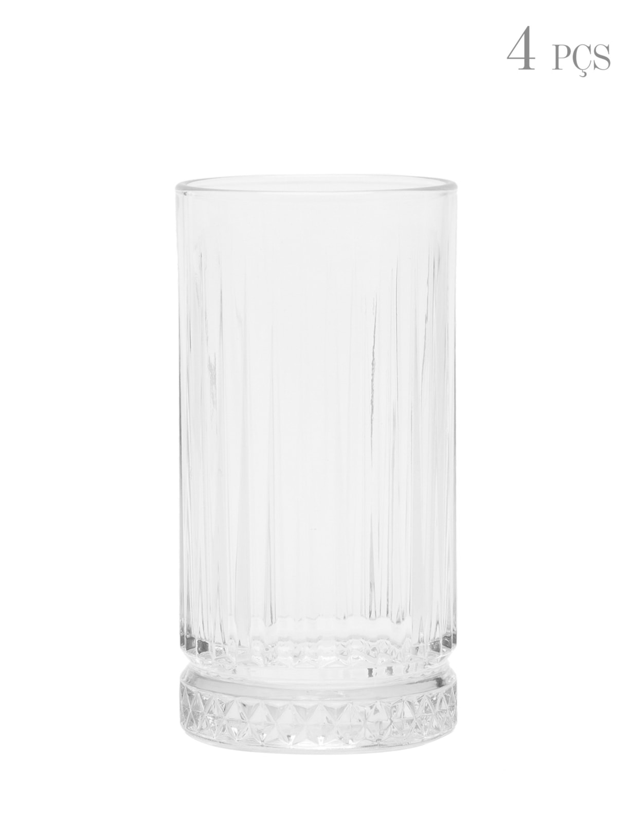 Jogo de 4 Copos Altos Elysia Em Vidro  '2Home