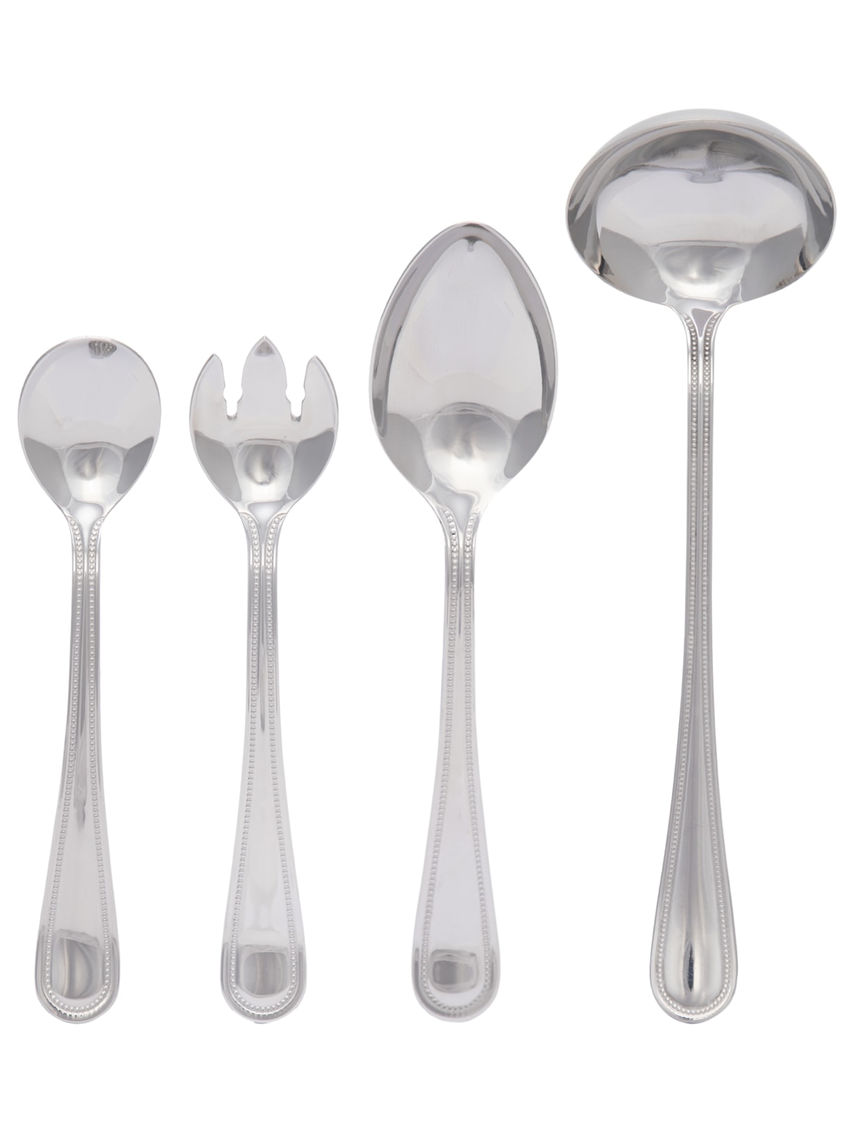 Jogo De 4 Peças Para Servir Em Aço Inox - Prata