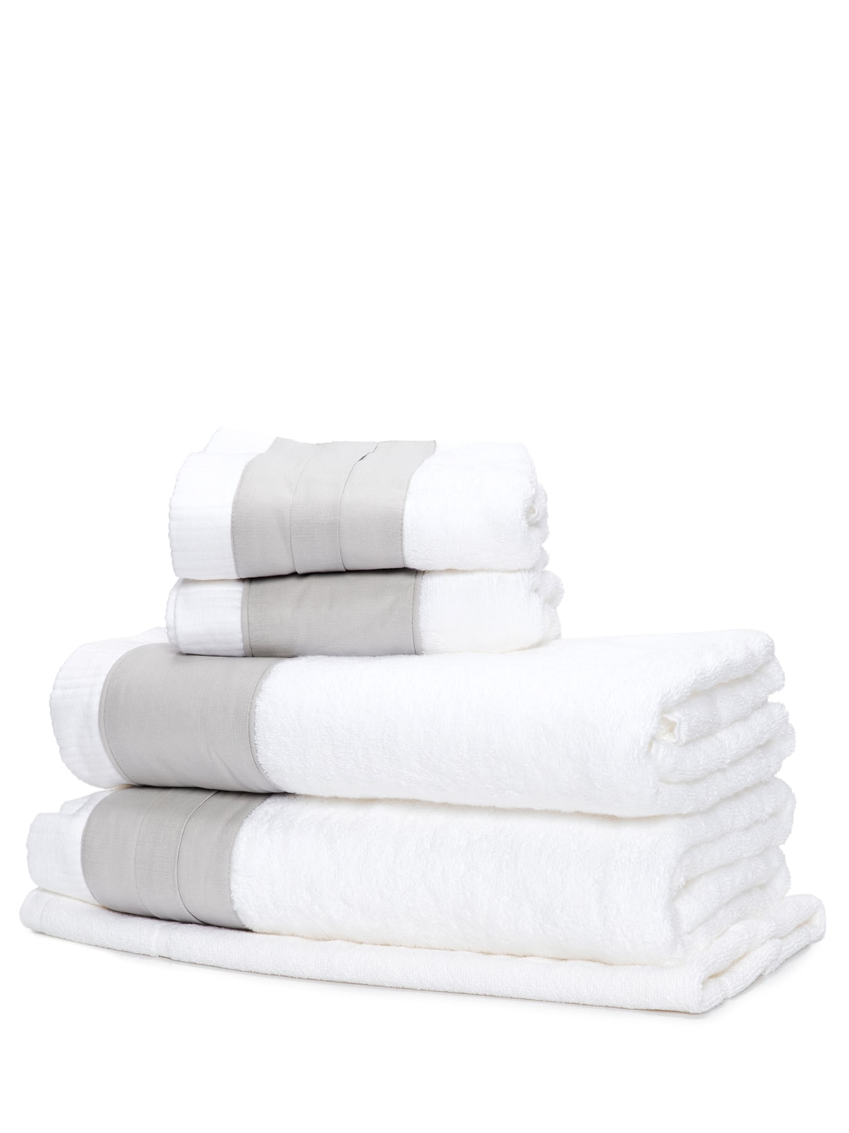 Jogo De Banho 5 Peças Lino Gris Em Algodão - Cinza