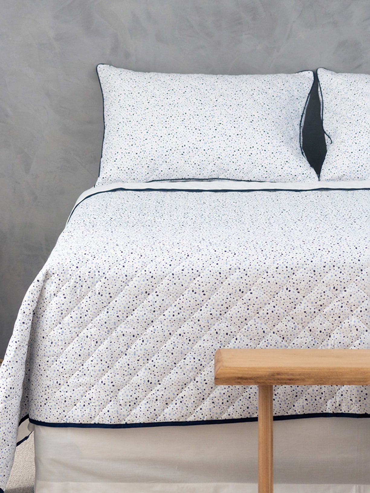 Jogo de Cama Capa Duvet Single Empório Twist Em Algodão 2 Peças Azul Blue Gardenia