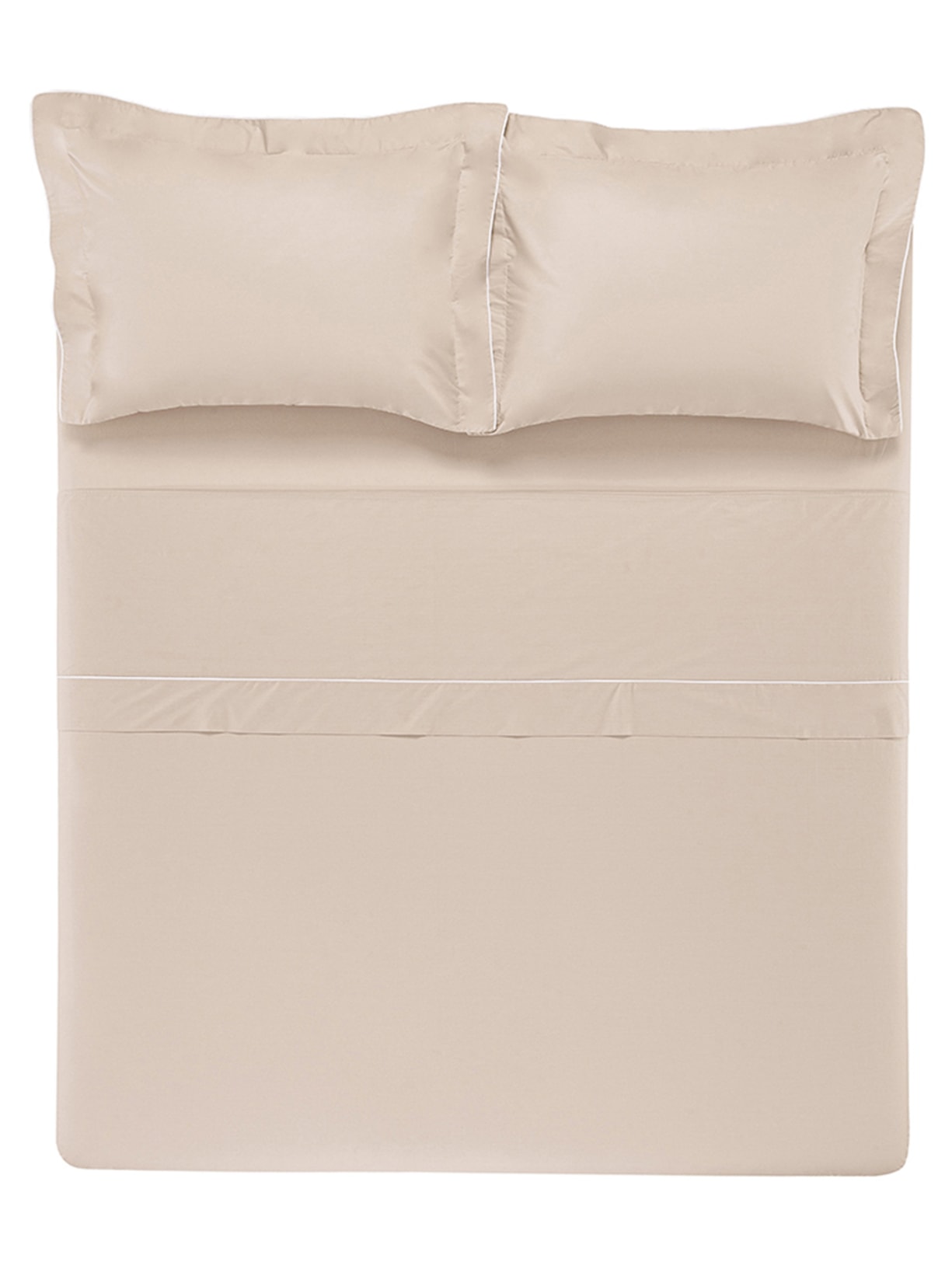 Jogo De Cama Casal 200 Fios Filetti Bege Trussardi