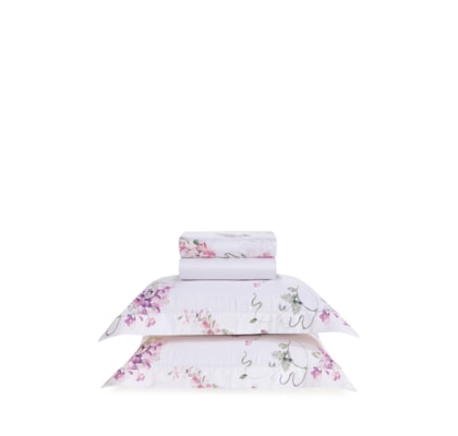 Jogo De Cama Casal 200 Fios Wisteria - Rosa