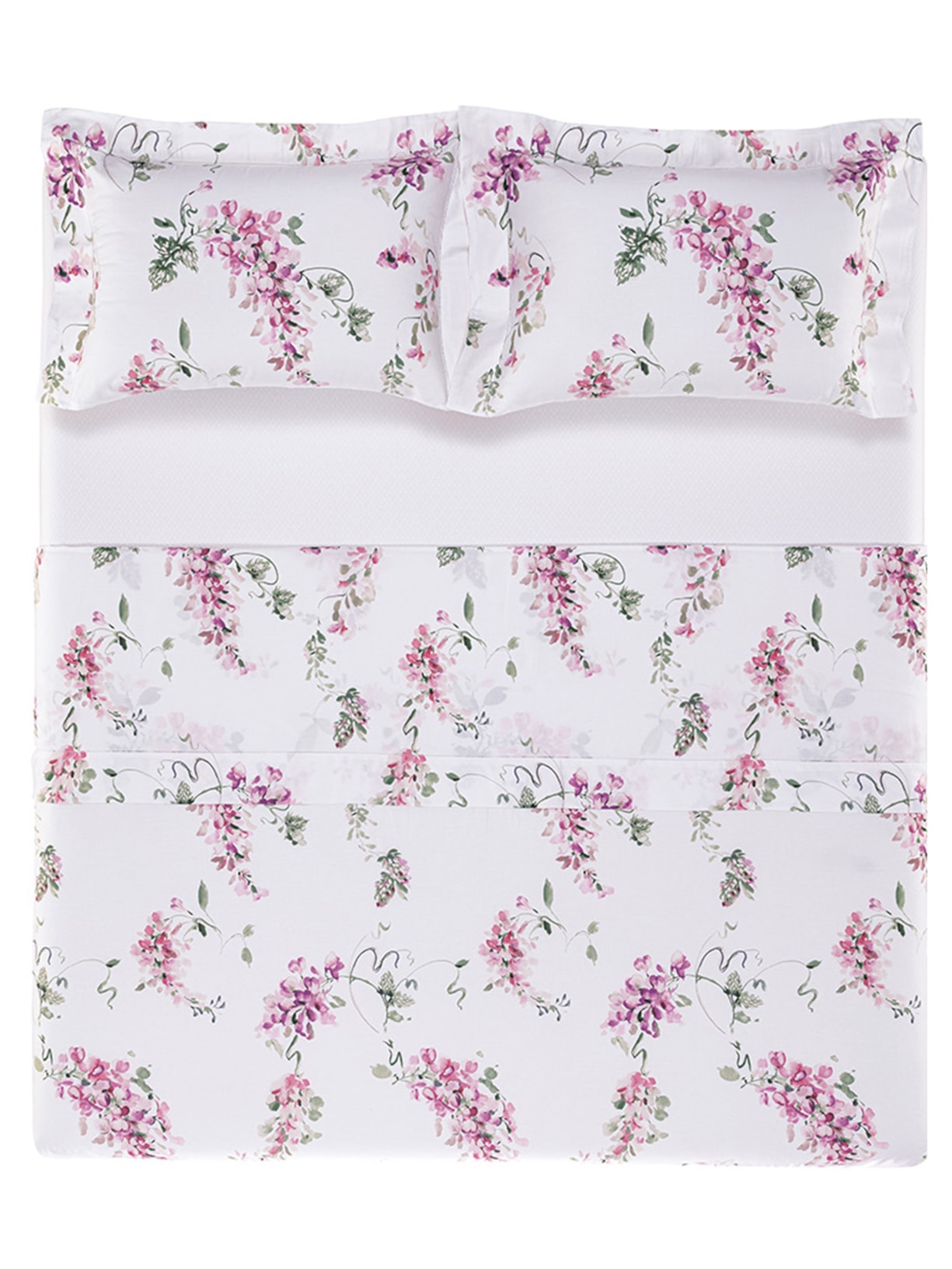 Jogo De Cama Casal 200 Fios Wisteria Rosa Trussardi