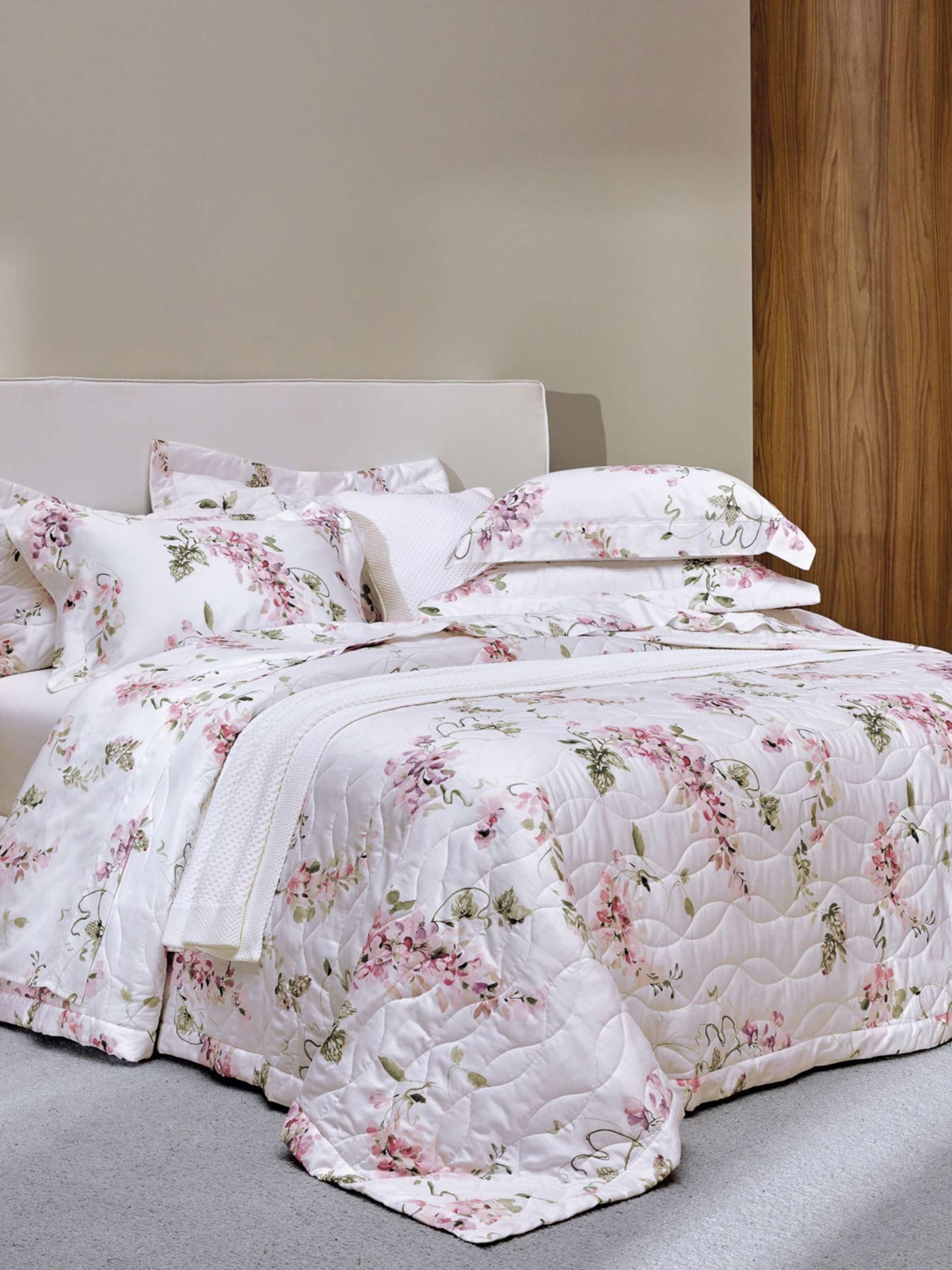 Jogo De Cama Casal 200 Fios Wisteria Rosa Trussardi