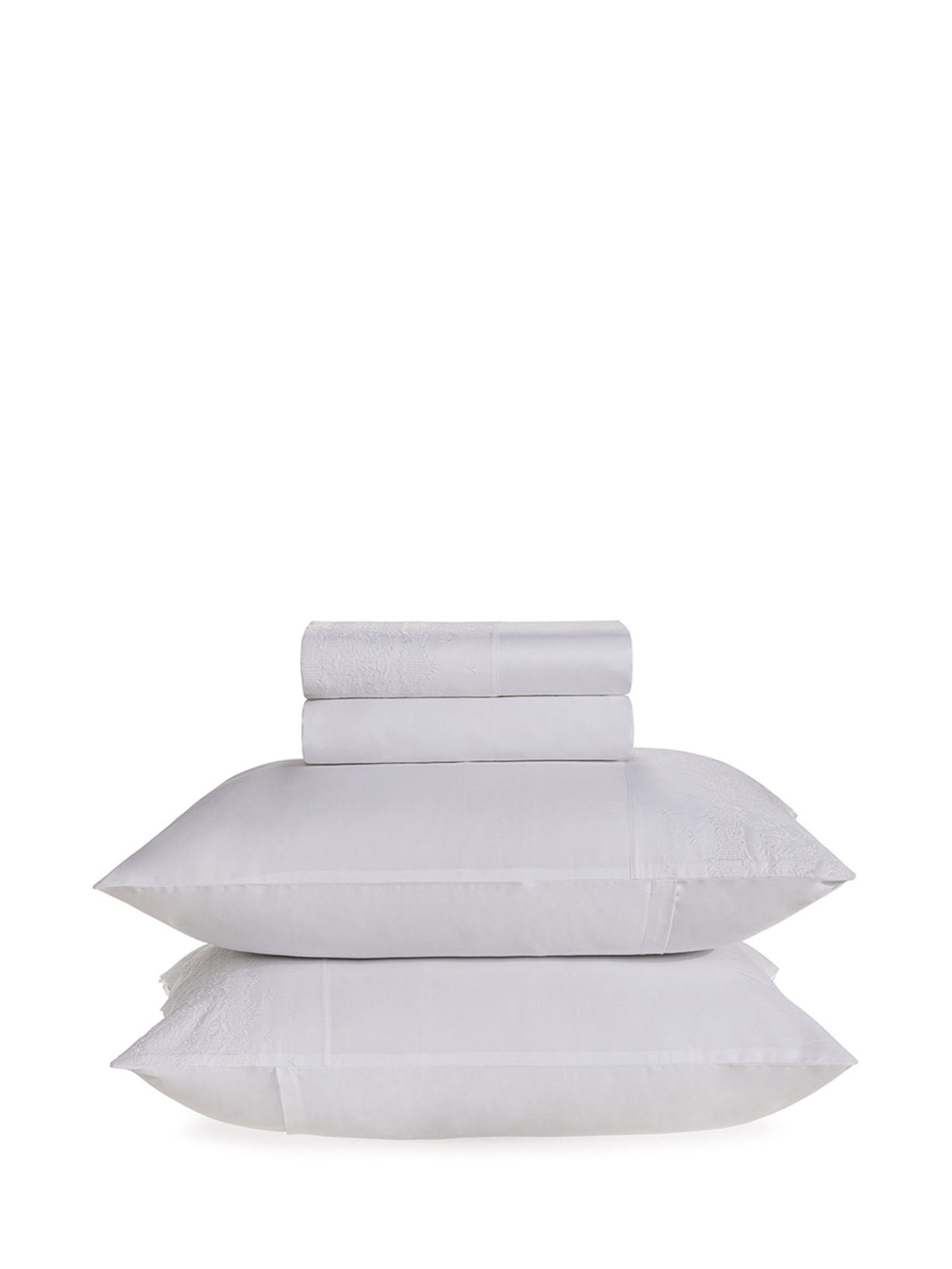 Jogo De Cama Casal 300 Fios La Lizza Branco Trussardi