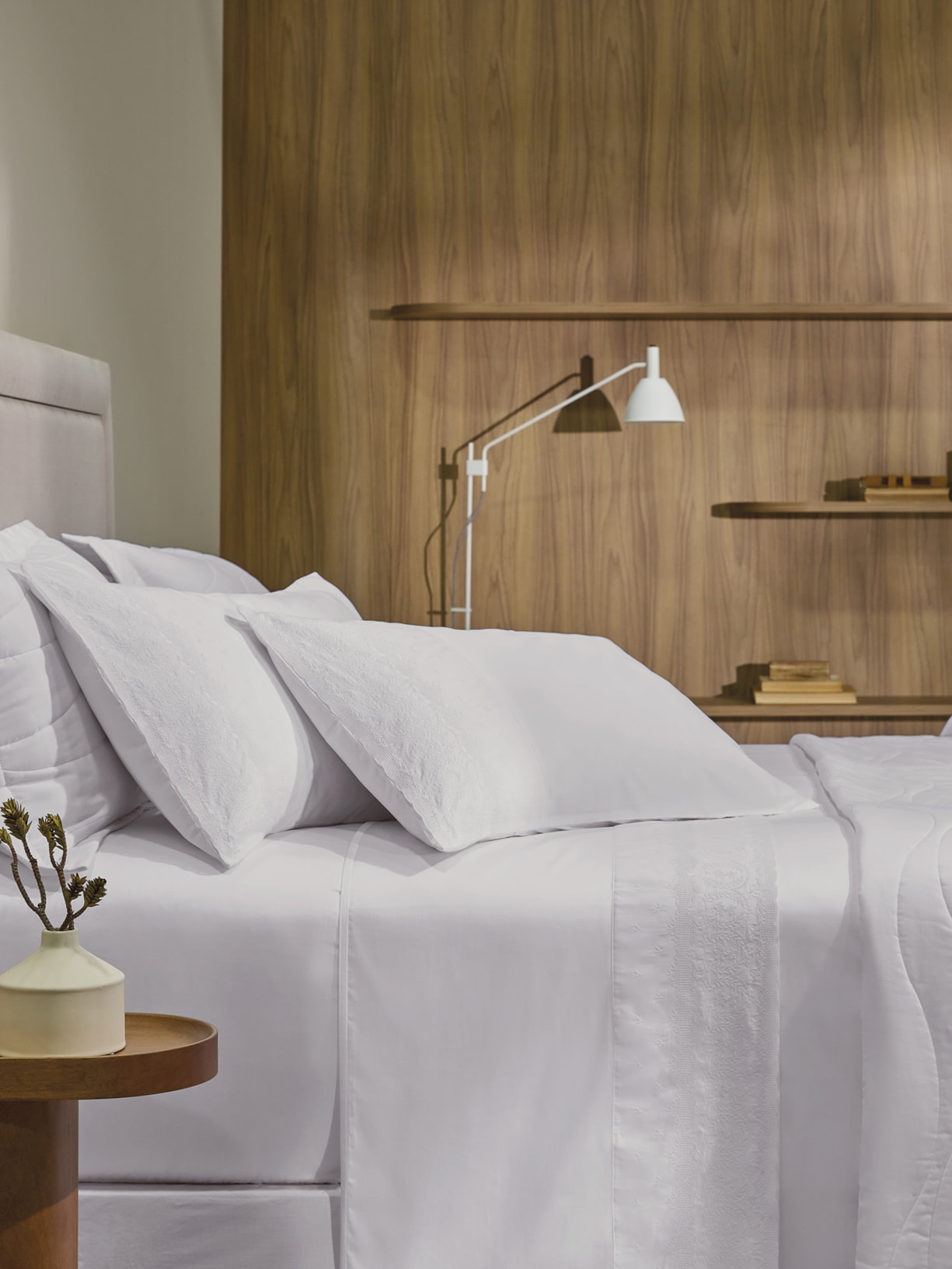 Jogo De Cama Casal 300 Fios La Lizza Branco Trussardi