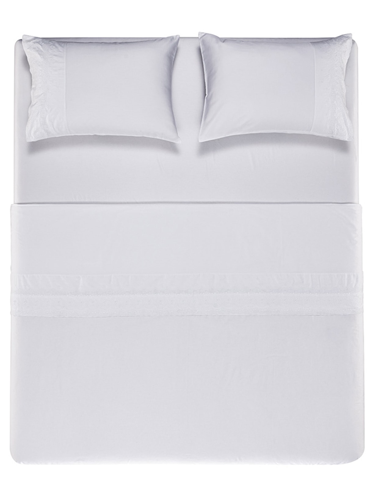 Jogo De Cama Casal 300 Fios La Lizza Branco Trussardi