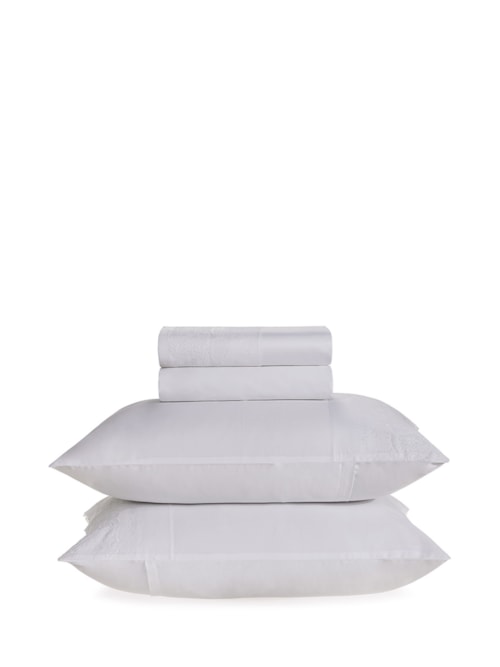 Jogo De Cama Casal 300 Fios La Lizza - Branco