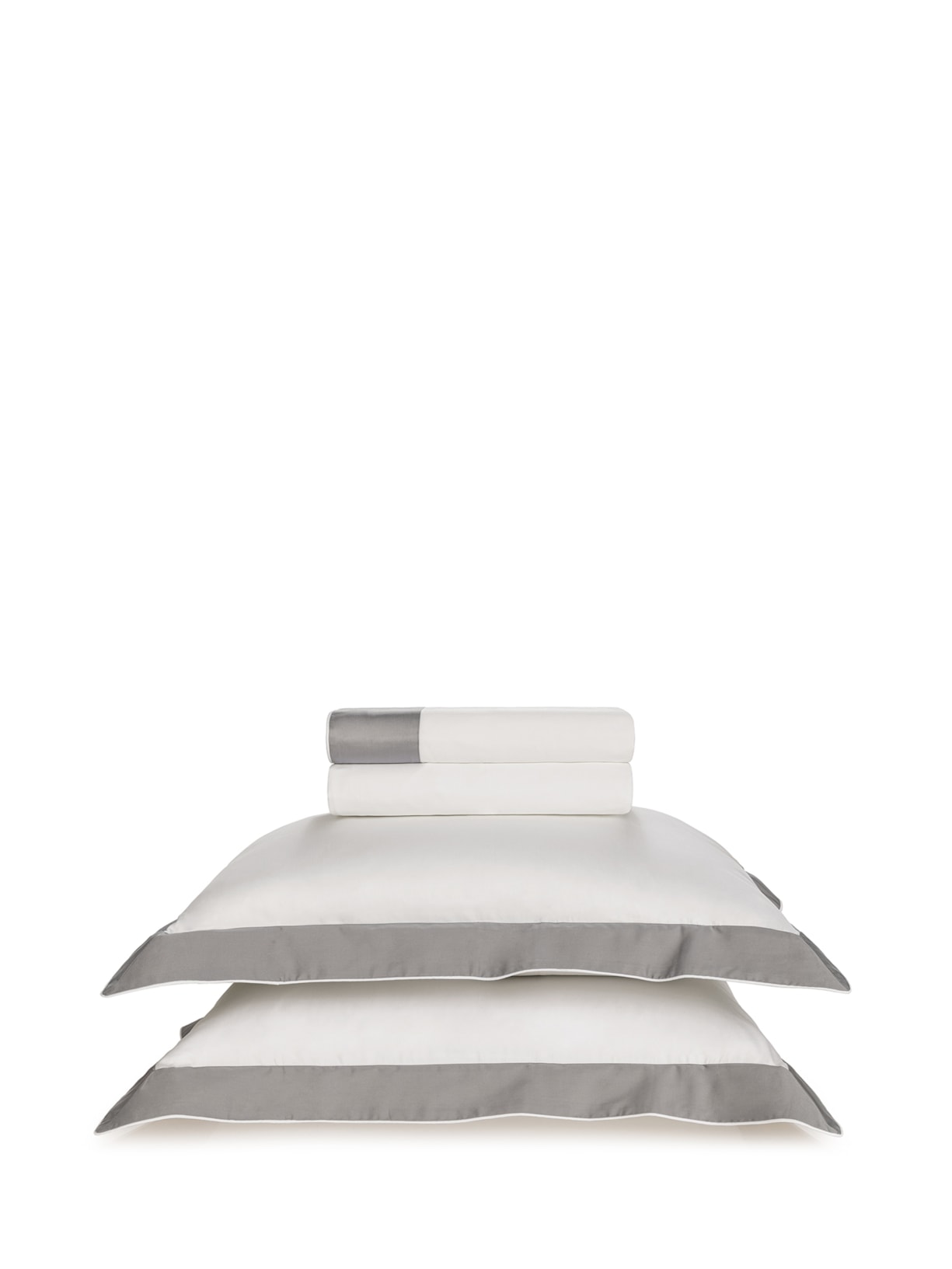 Jogo de Cama Casal Trussardi 300 Fios Cetim Algodão Egípcio Savona - Cinza