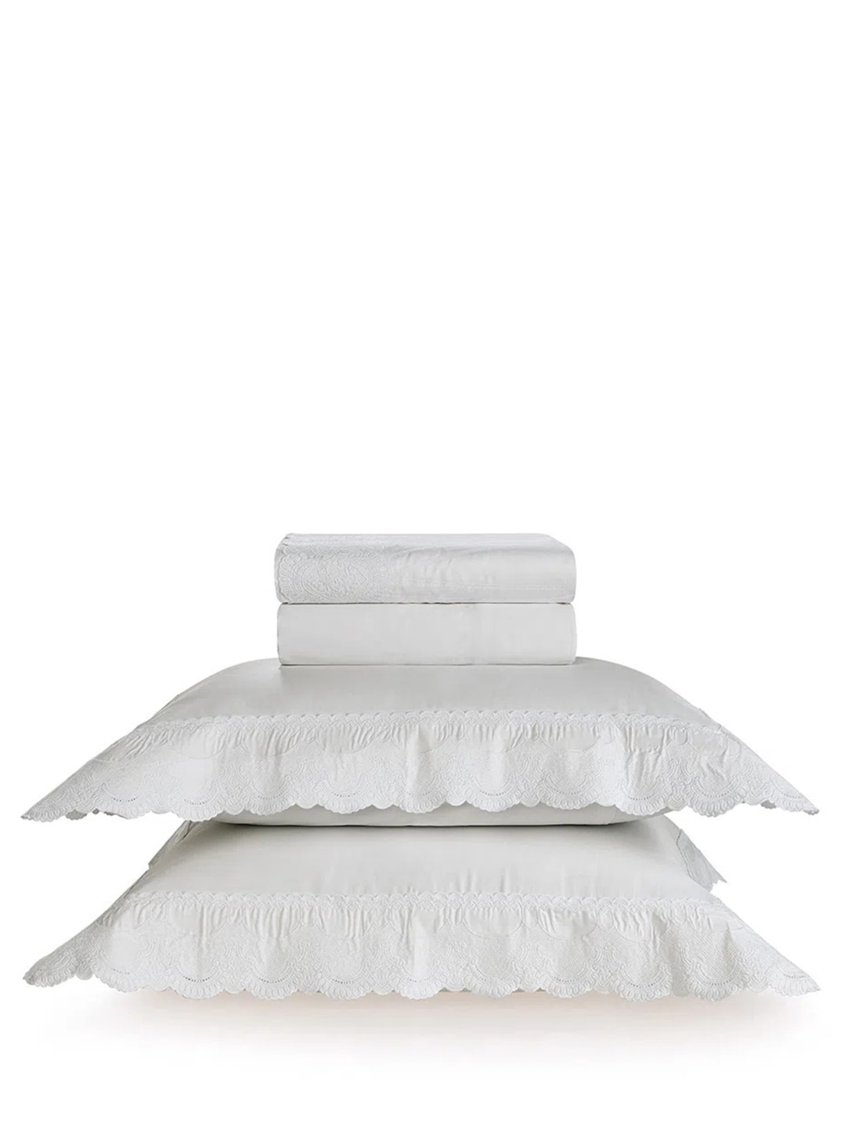 Jogo De Cama Maglie Queen Em Algodão Egípcio 4 Peças - Branco