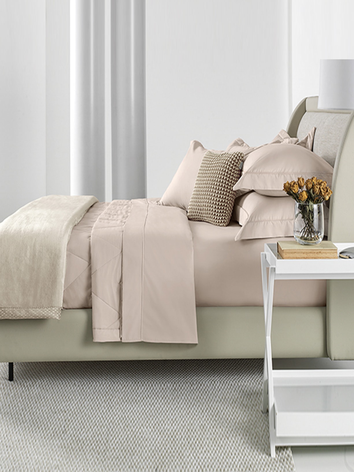 Jogo De Cama Piero Queen Em Algodão 4 Peças Bege Trussardi