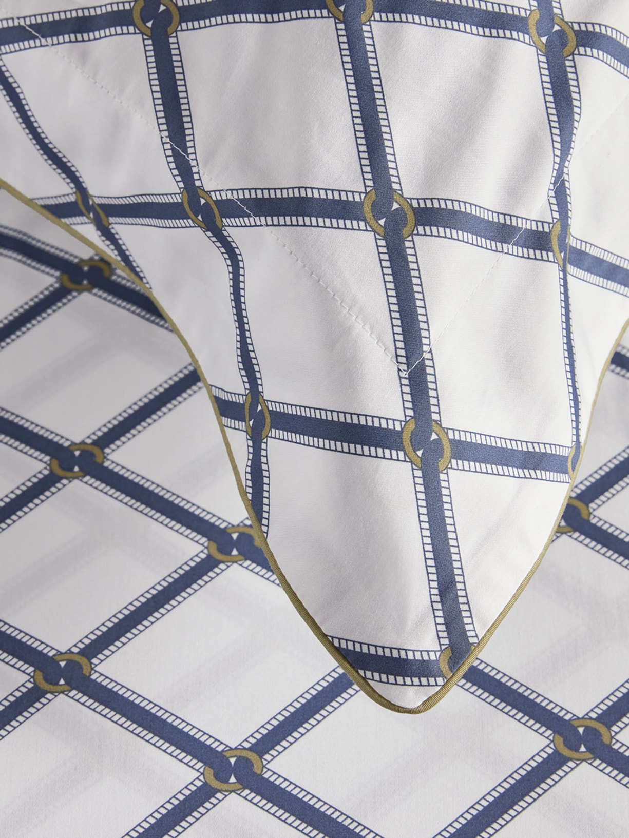 Jogo de Cama Queen 200 Fios Cetim Moretto Azul Trussardi