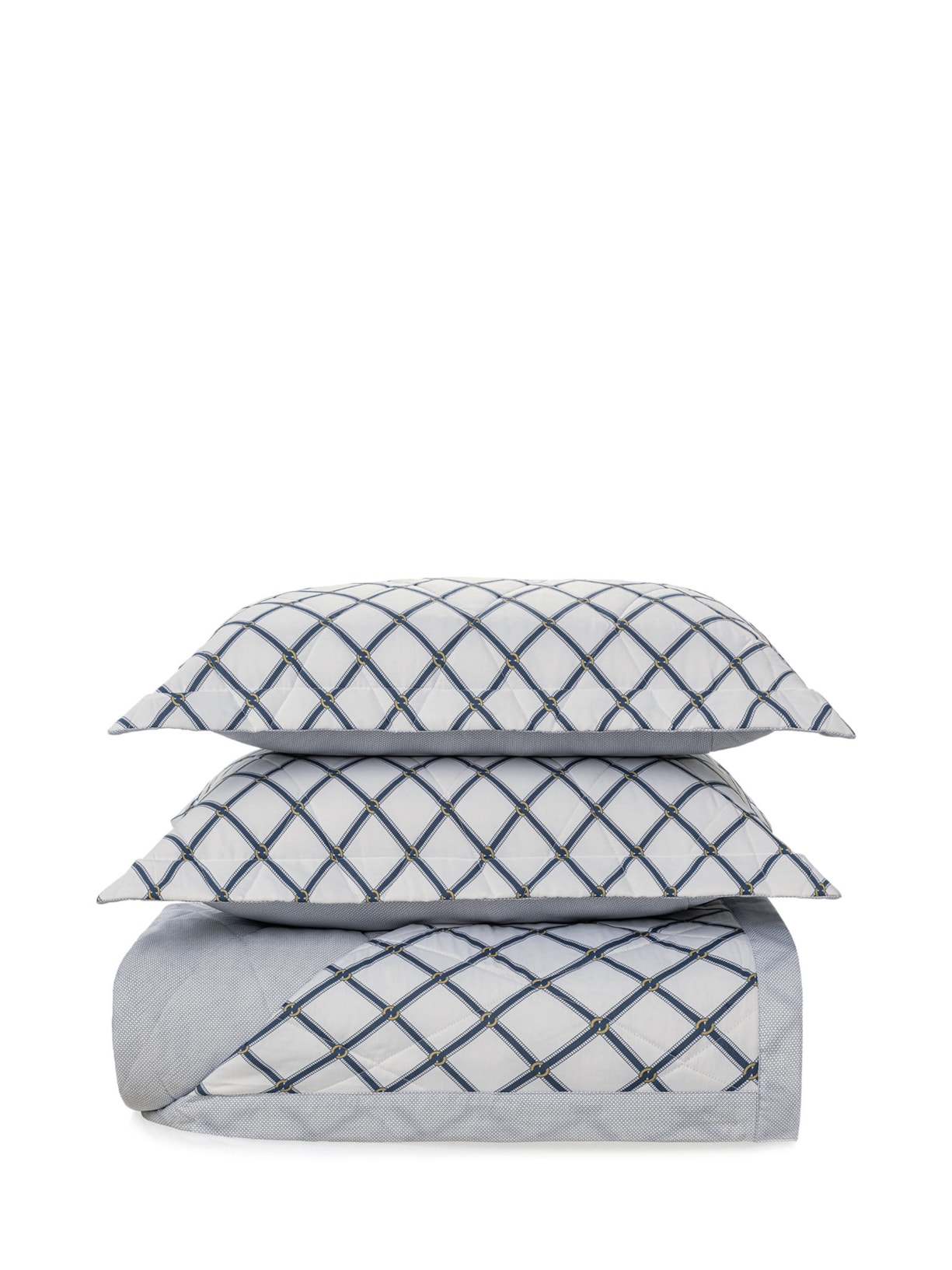 Jogo de Cama Queen 200 Fios Cetim Moretto Azul Trussardi