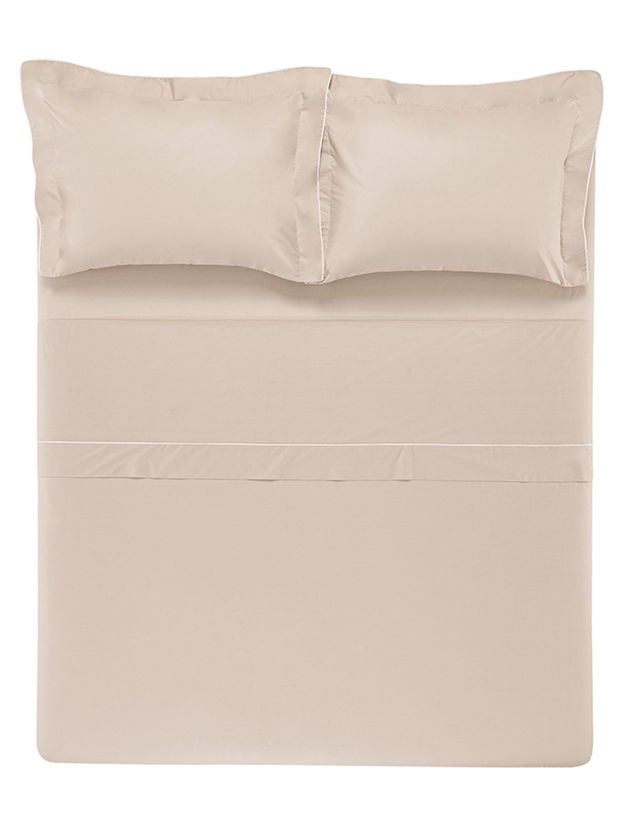 Jogo De Cama Queen 200 Fios Filetti Bege Trussardi