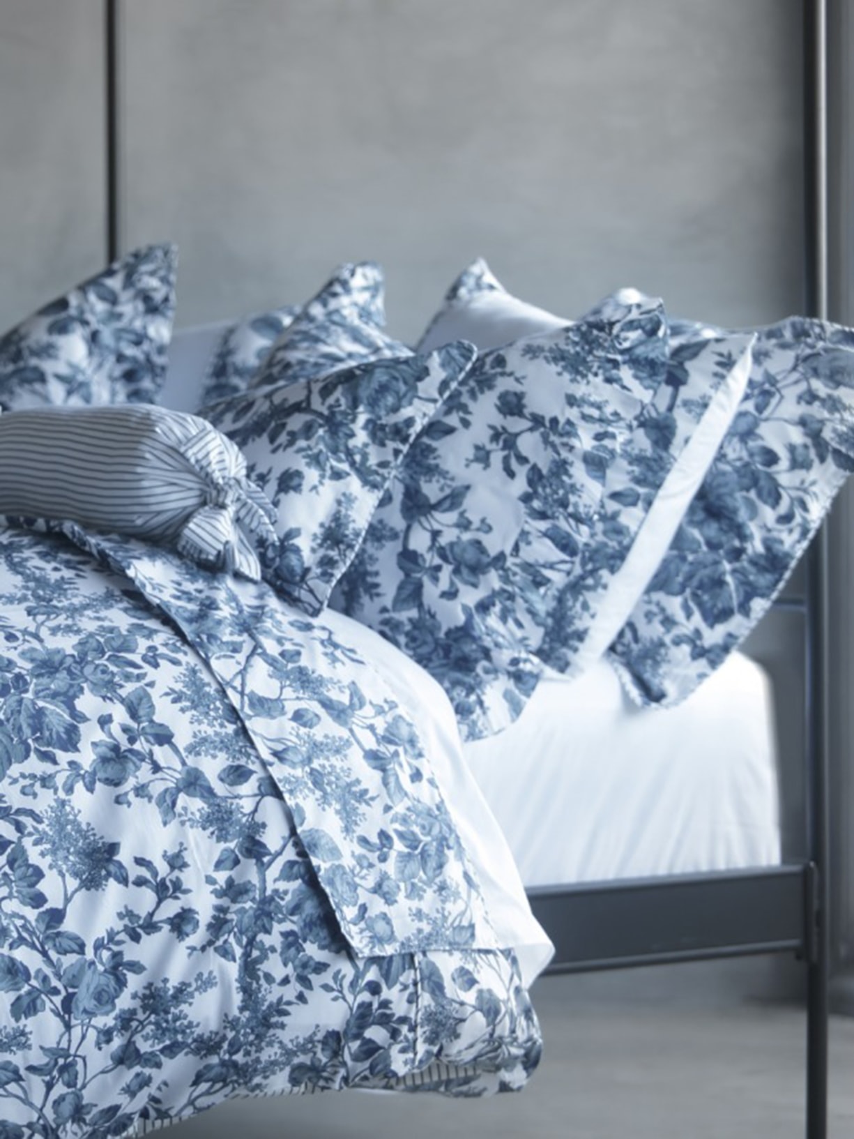 Jogo De Cama Queen Ink Blue 4 Peças Azul Blue Gardenia