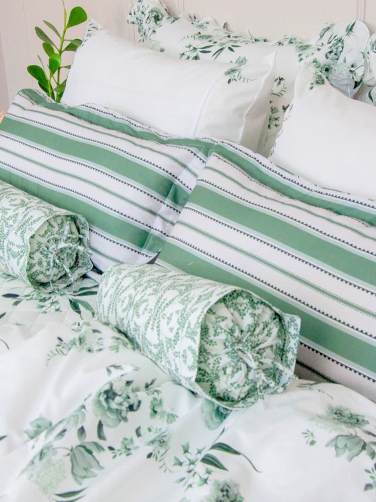 Jogo De Cama Queen Jardim Bothanique 4 Peças Verde Blue Gardenia