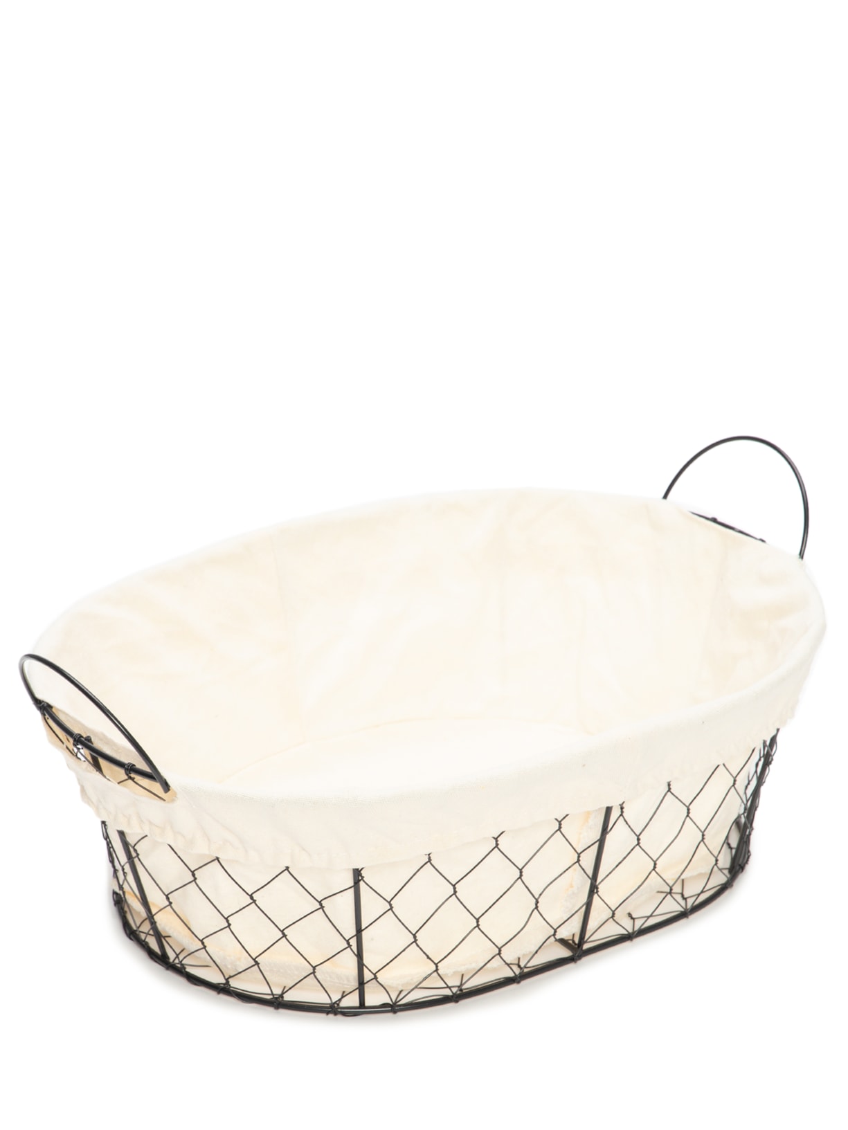 Jogo De Cestas Ovais Com Alça Em Ferro 3 Unidades Off White '2Home