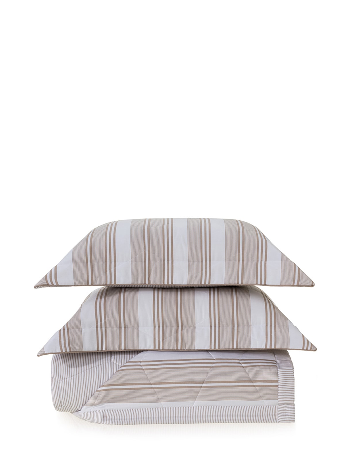 Jogo De Colcha Com Porta Travesseiro Casal 200 Fios Strice - Marrom