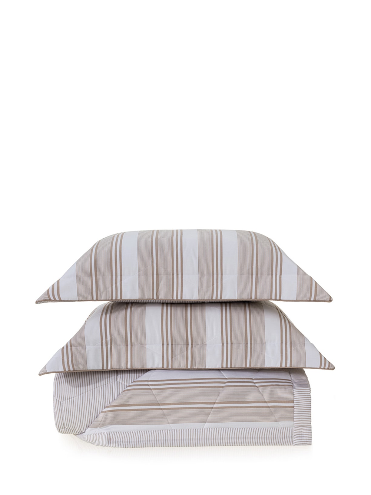 Jogo De Colcha Com Porta Travesseiro King 200 Fios Strice - Marrom