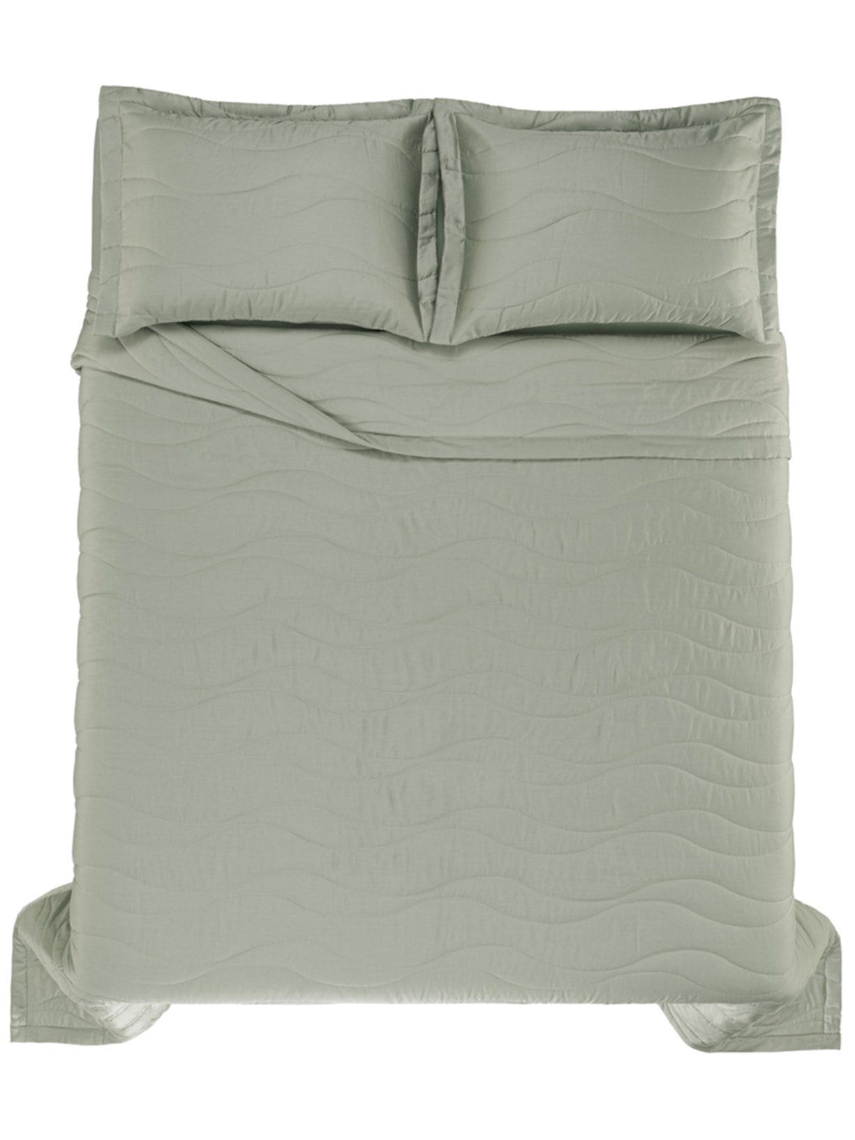 Jogo De Colcha Novara Cetim 300 Fios Kings Verde  Trussardi