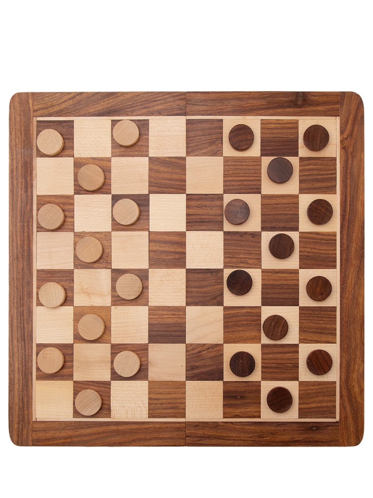 Jogo De Dama Em Madeira - Marrom