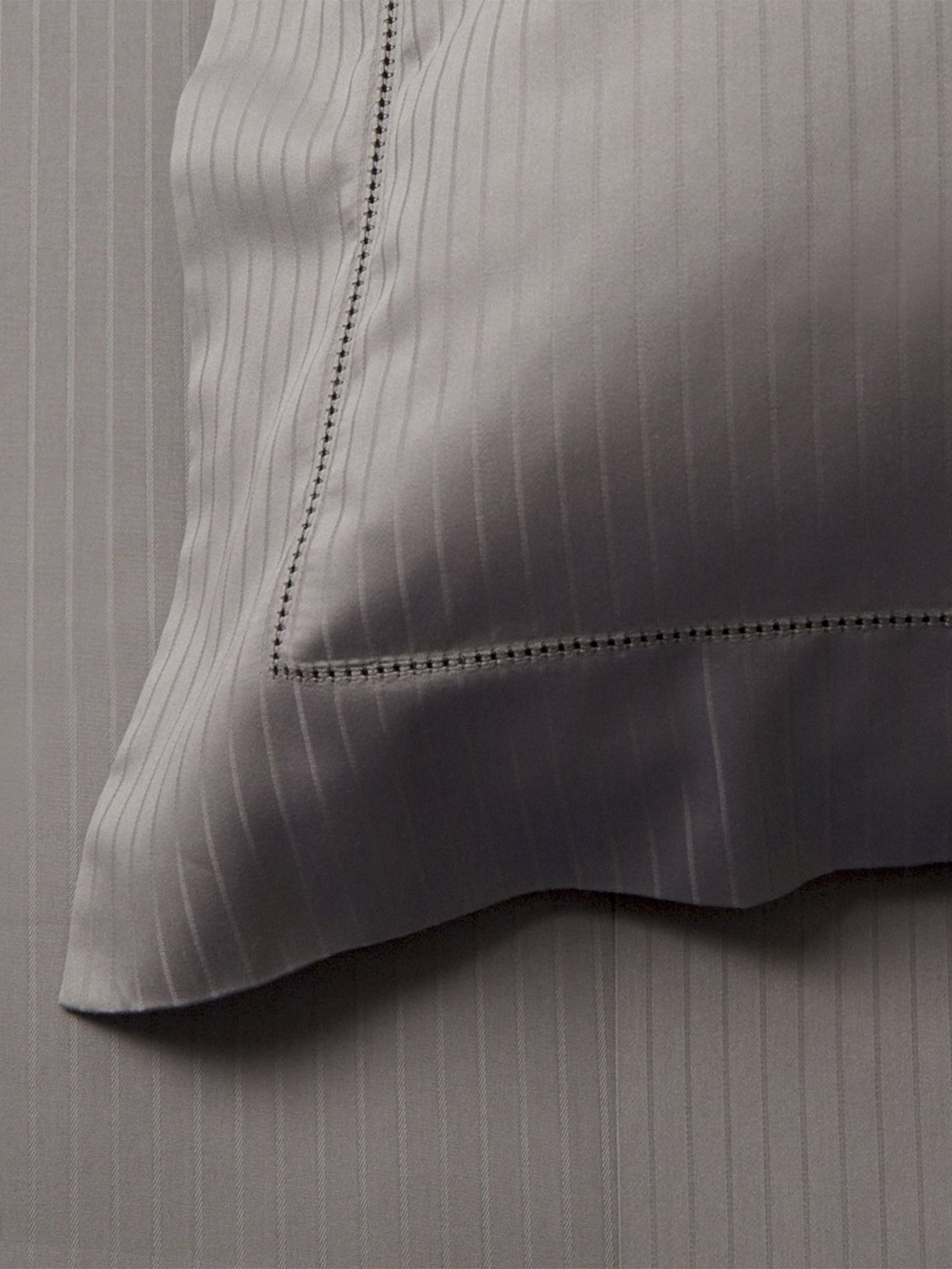 Jogo De Lençol Damask Stripes Casal Cetim 300 Fios 4 Peças Cinza Buddemeyer