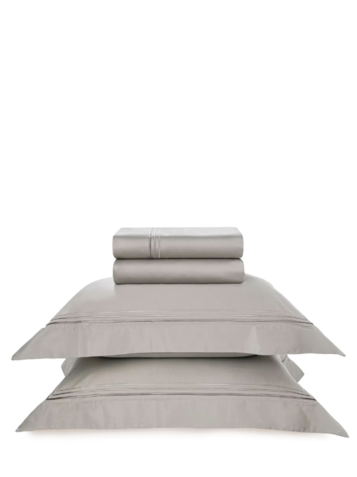 Jogo De Lençol Fortore King Em Cetim 300 Fios 4 Peças - Cinza