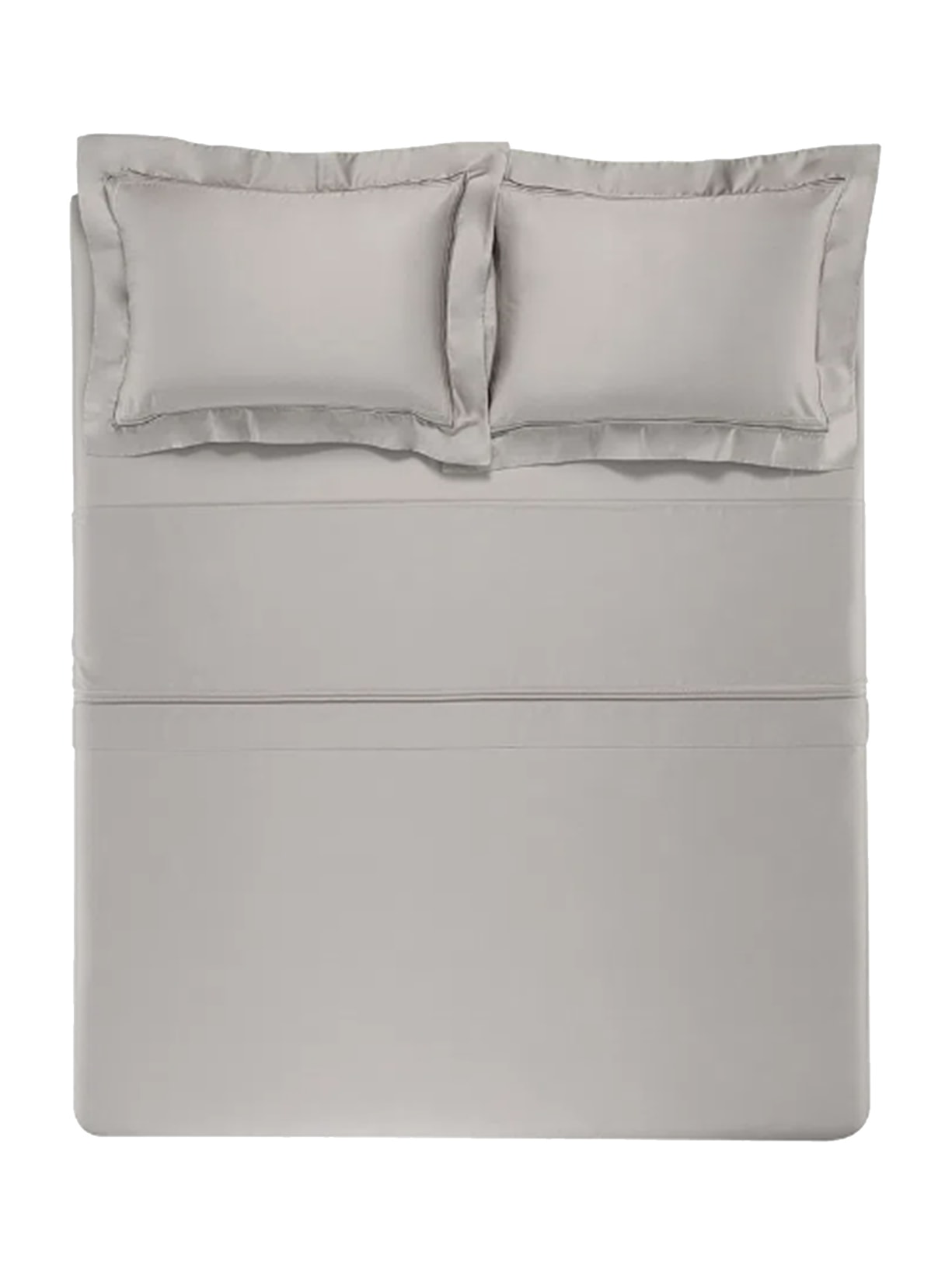 Jogo De Lençol Fortore Queen Em Cetim 300 Fios 4 Peças Cinza Trussardi