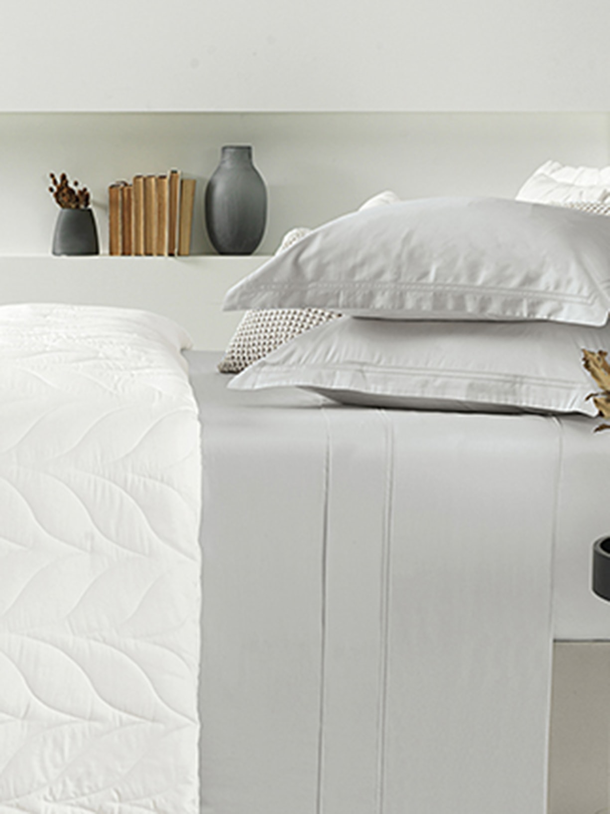 Jogo De Lençol Galieno King 300 Fios Em Cetim 4 Peças Branco Trussardi