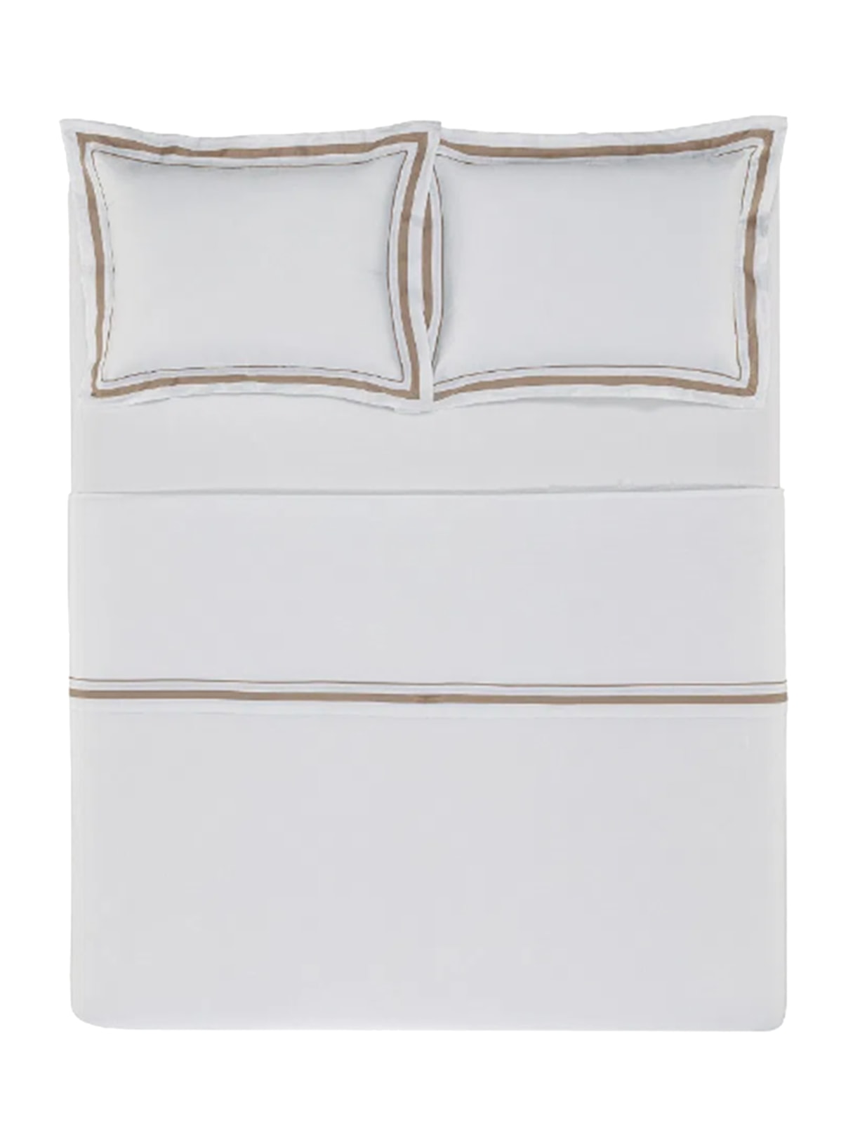 Jogo De Lençol Meridiana King Em Cetim 300 Fios 4 Peças Bege Trussardi