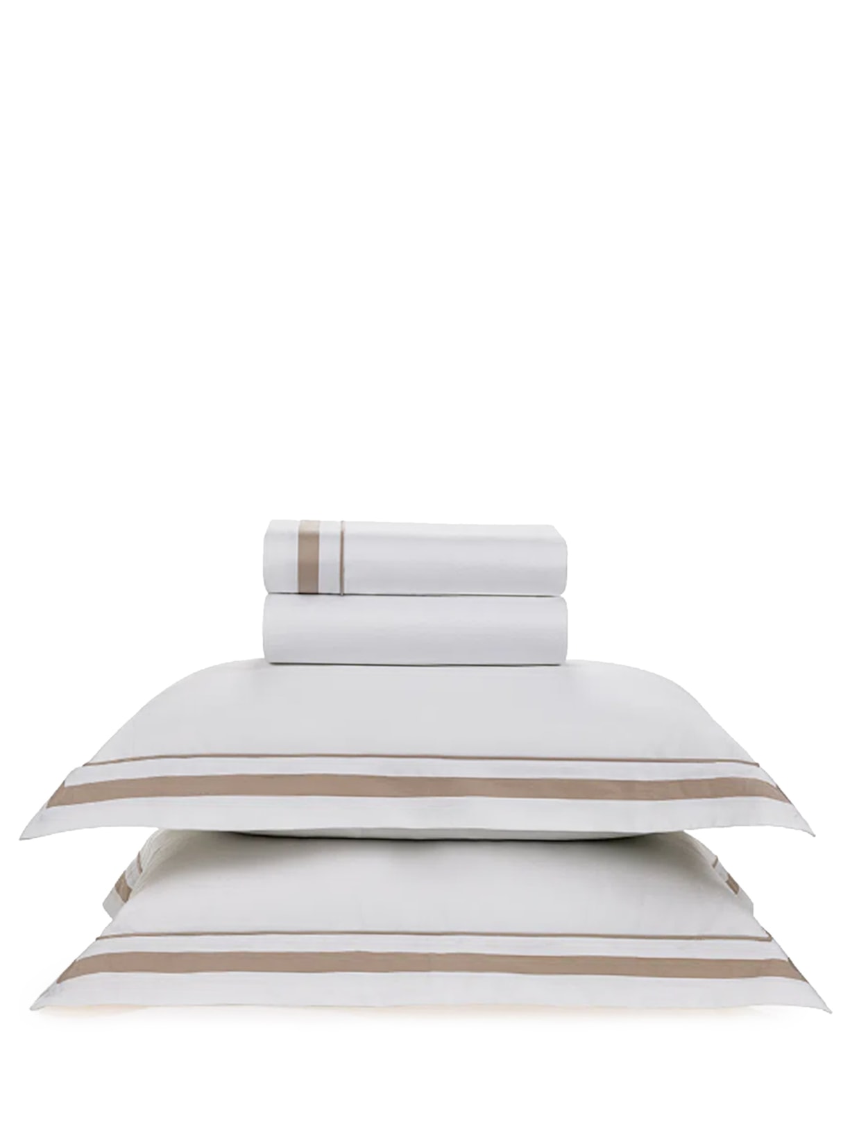 Jogo De Lençol Meridiana King Em Cetim 300 Fios 4 Peças Bege Trussardi