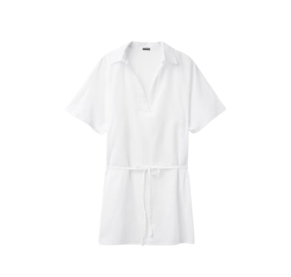 Kaftan Curto Com Cordão Ajustável - Branco