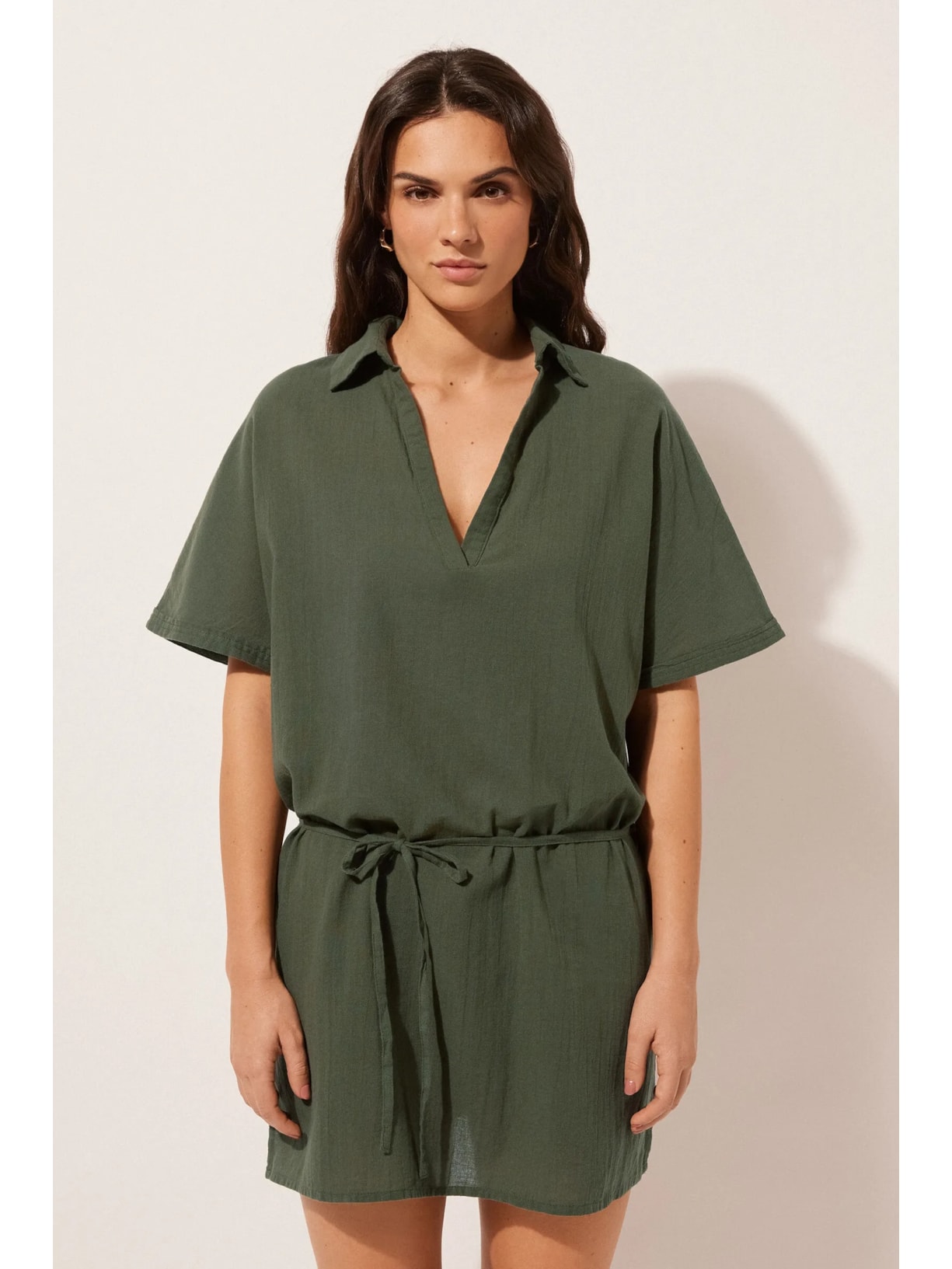 Kaftan Curto Com Cordão Ajustável Verde Calzedonia